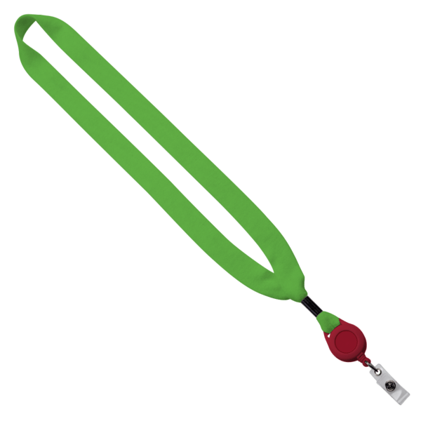 3/4" Cotton Lanyard with Metal Crimp & Retractable Badge Reel 252