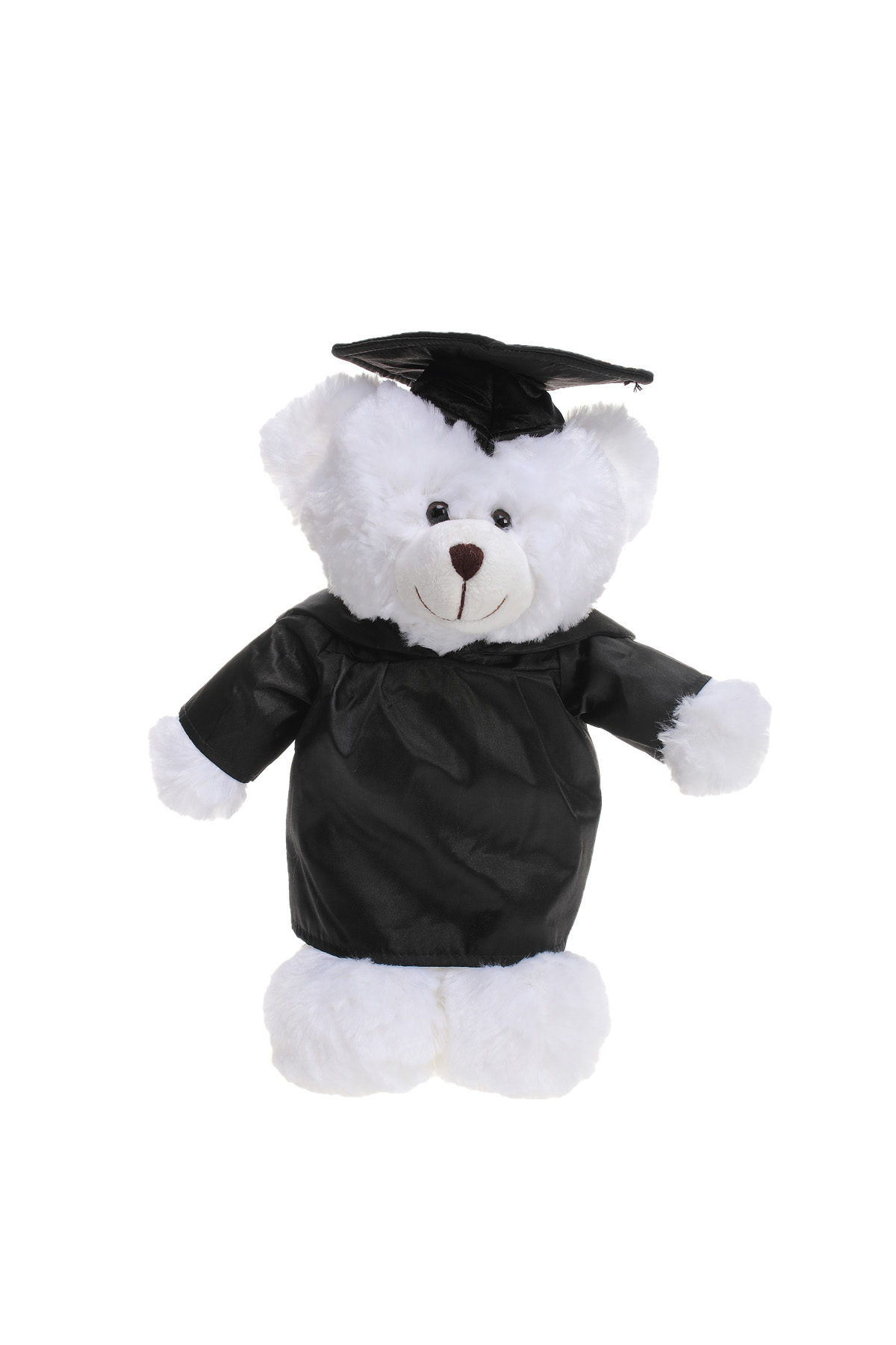 Soft Plush White Teddy Bear in Graduation Cap & Gown