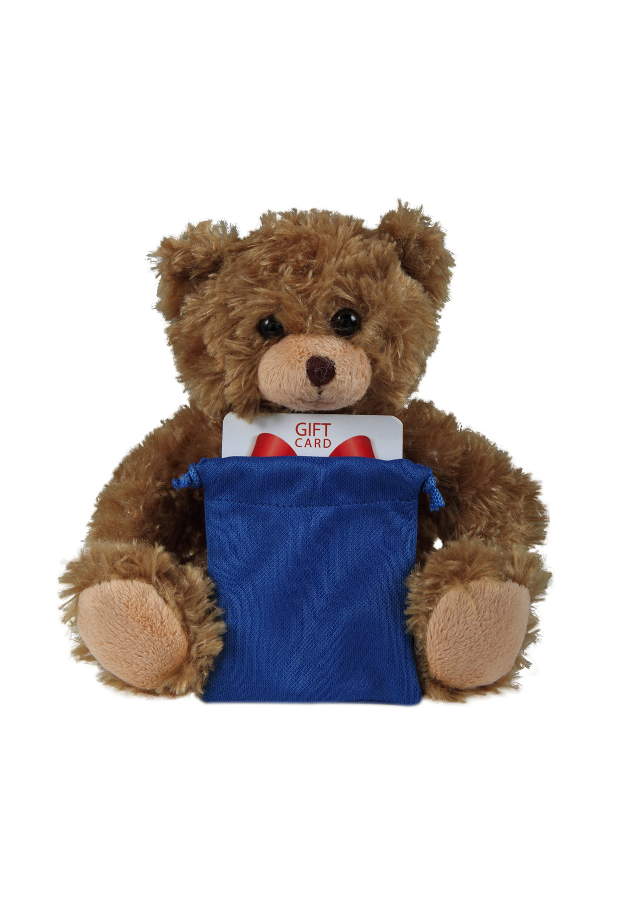 soft plush Mocha Curly Sitting Bear with gift card sack 3