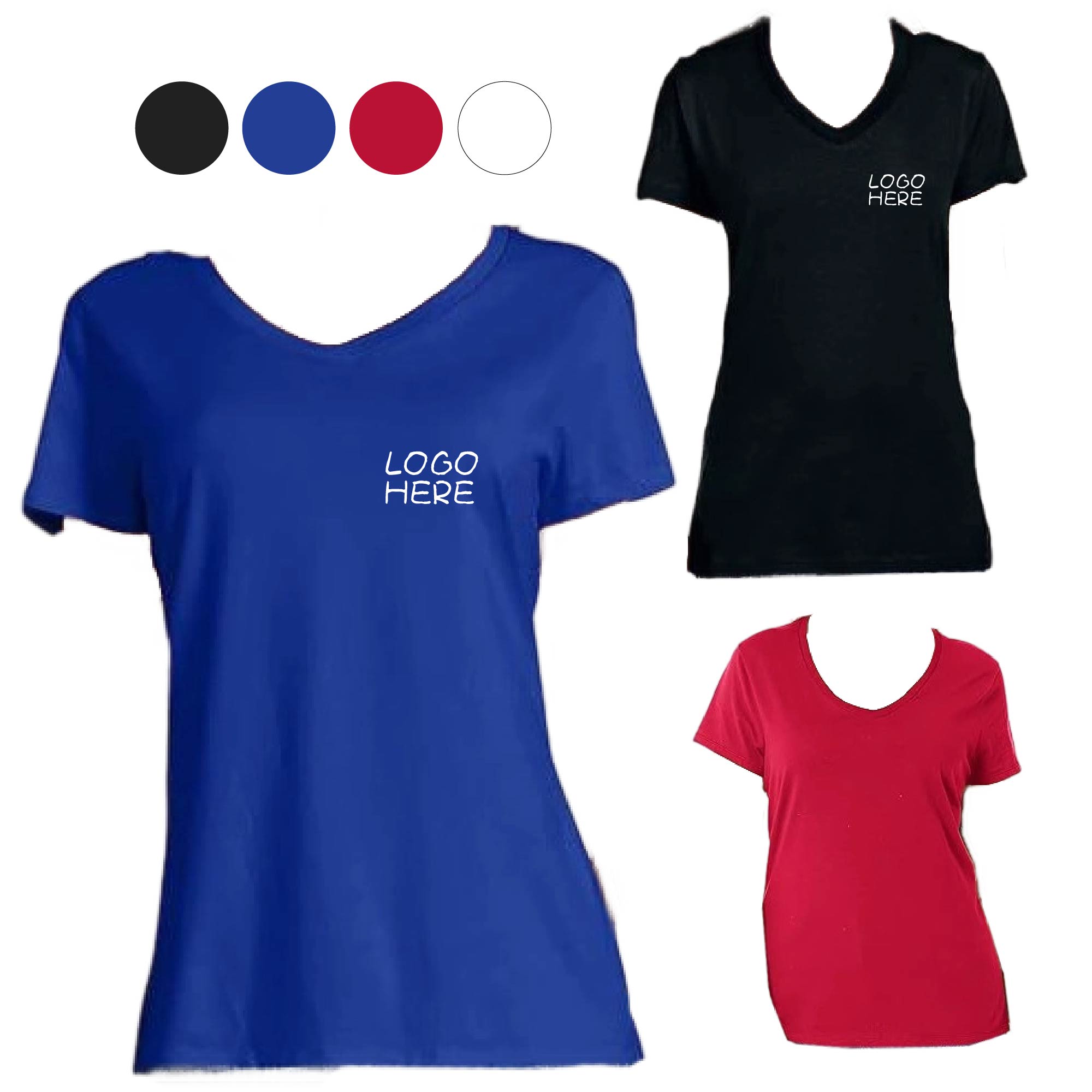 Women`s Short Sleeve V-Neck Shirt 3