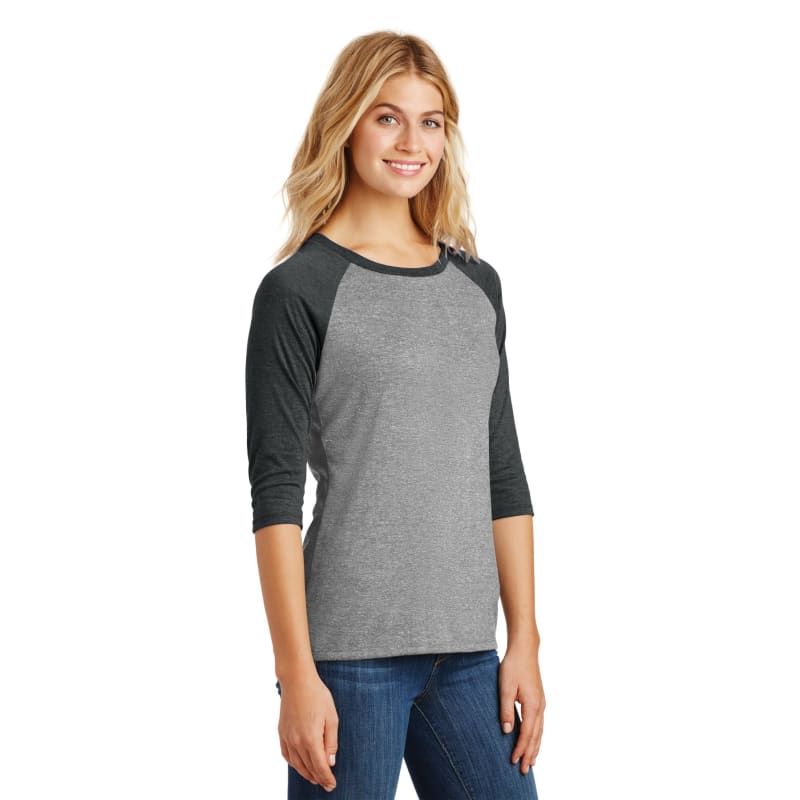 District Women's Perfect Tri 3/4-Sleeve Raglan. 12