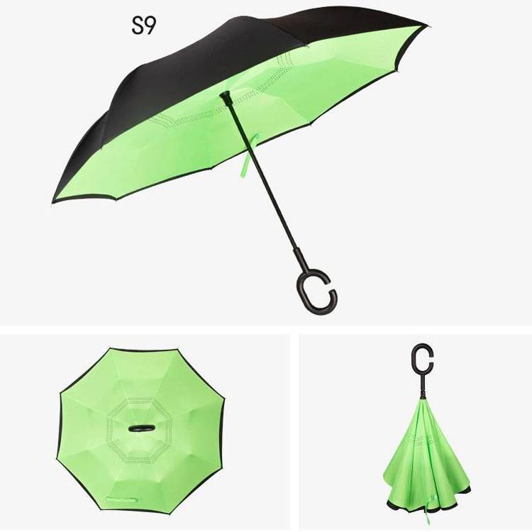 Reversible Inverted Umbrella With C-Shape Handle 6