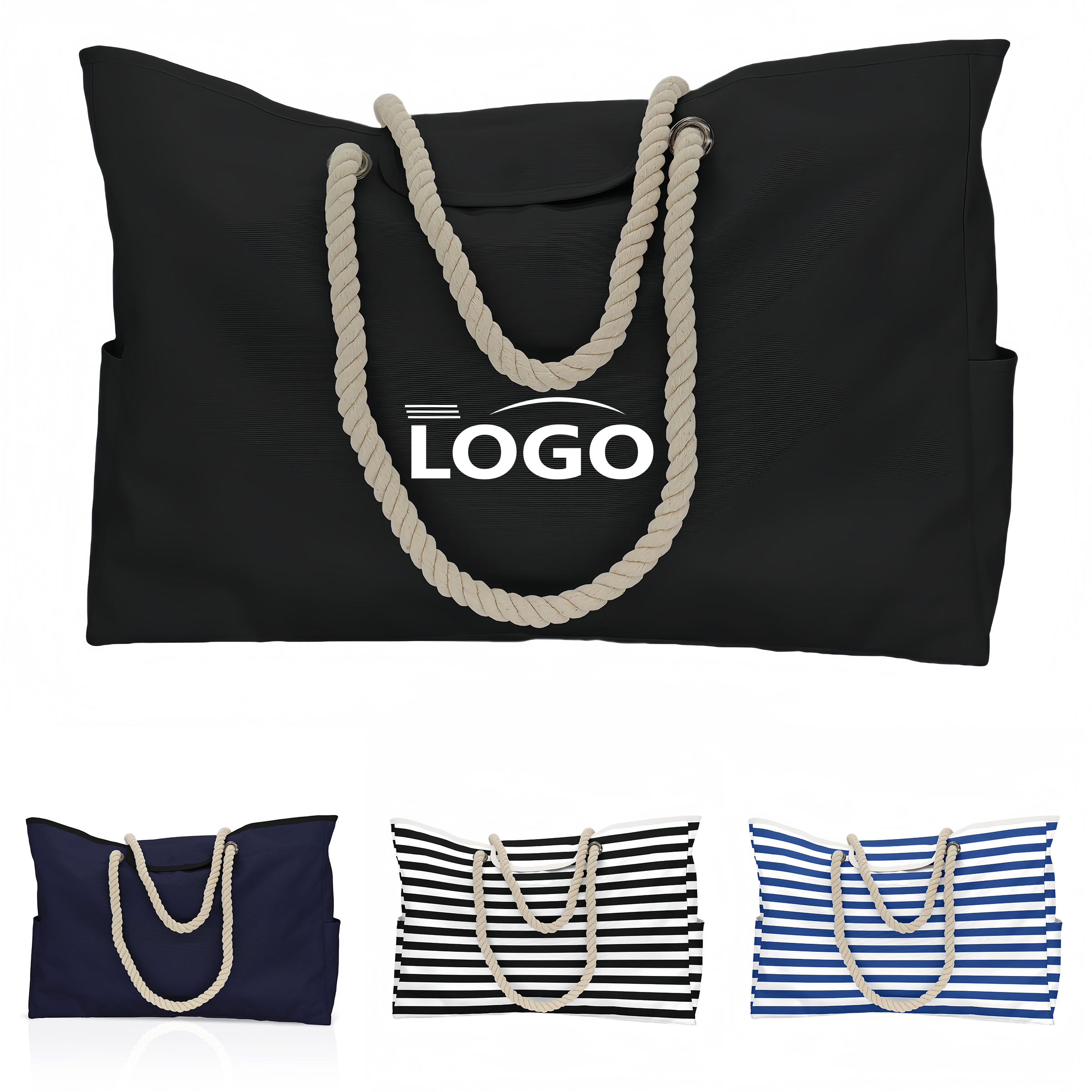 Customizable Large Nylon Beach Tote Bag, custom tote bag with logo imprint 5