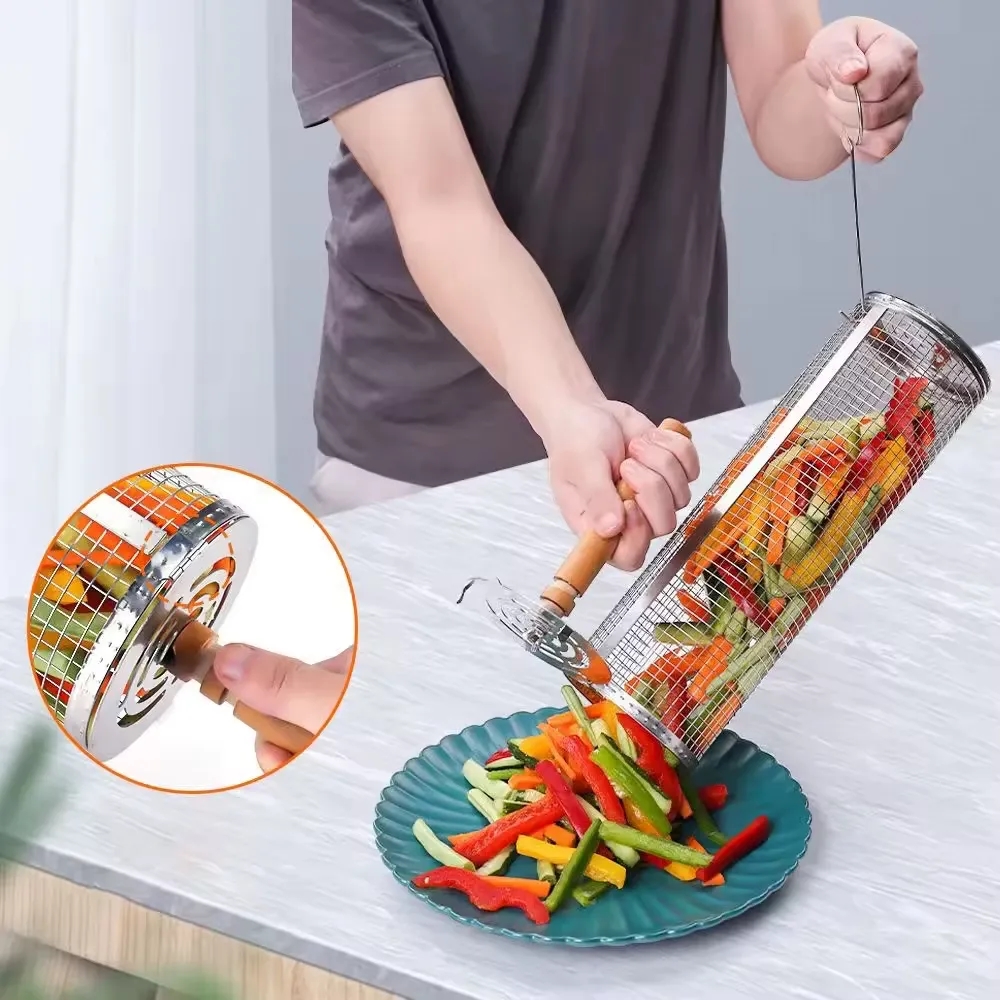 Customizable Rolling BBQ Basket 2