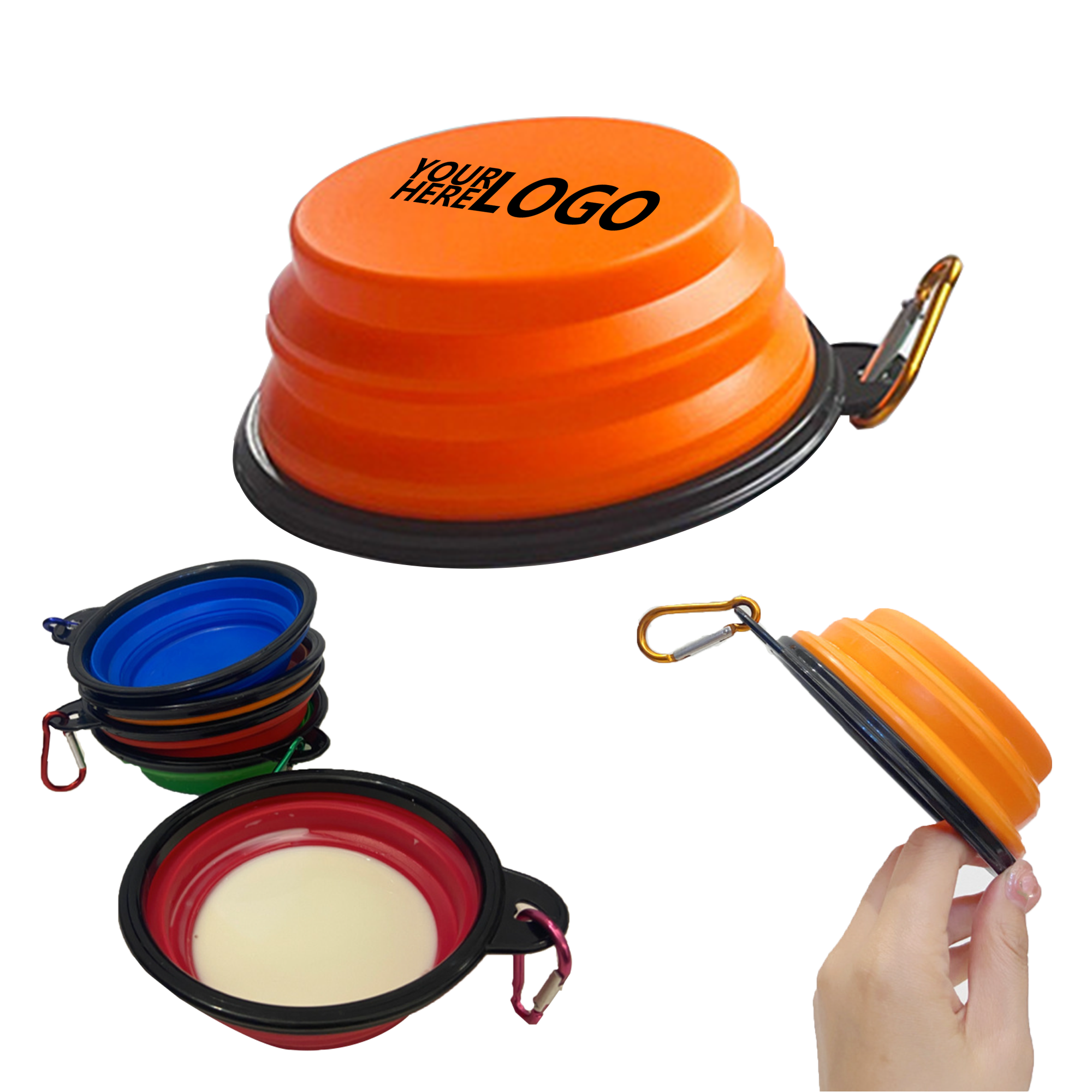Collapsible Pet Bowl with Carabiner 2