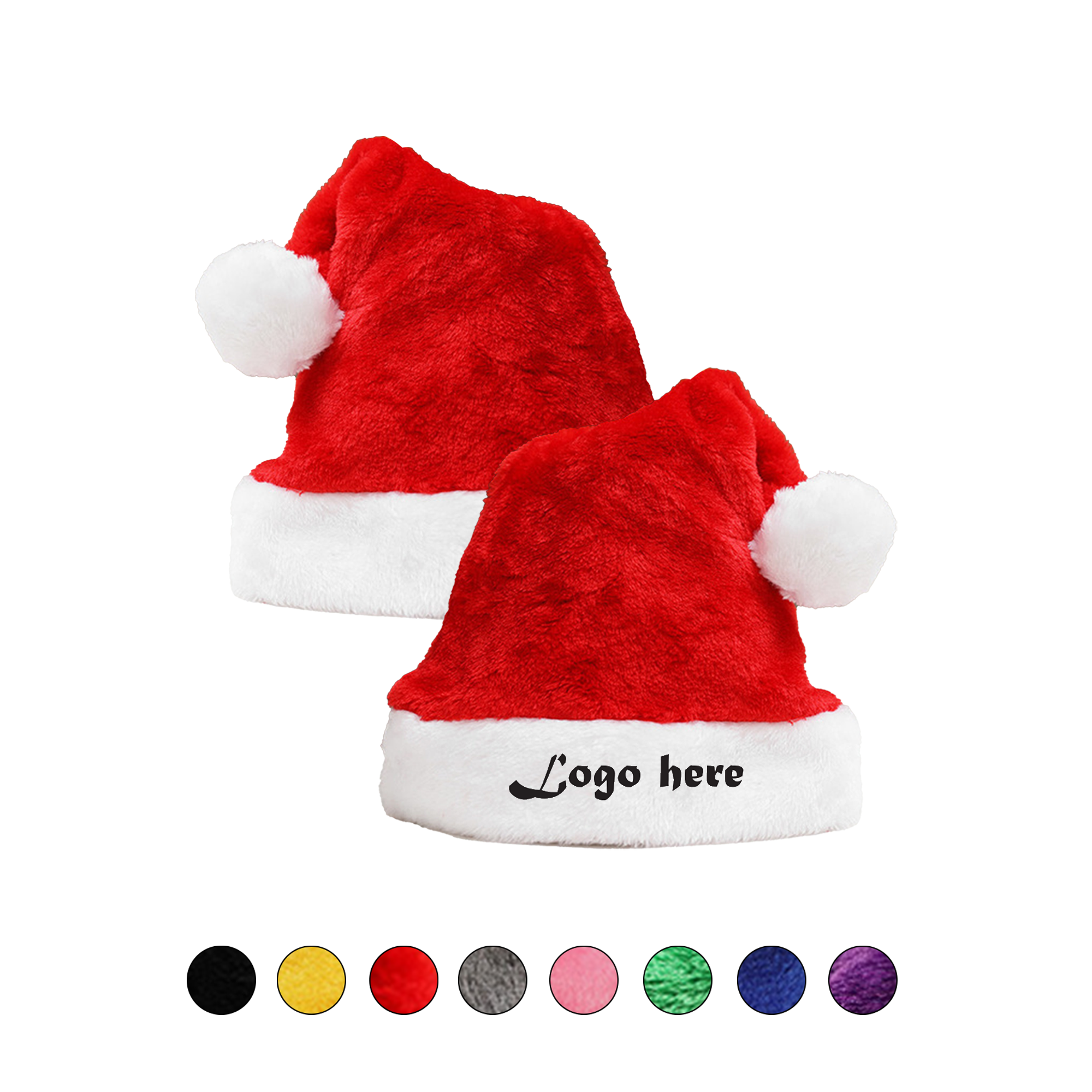 Short Plush Santa Hat MOQ 50PCS 3