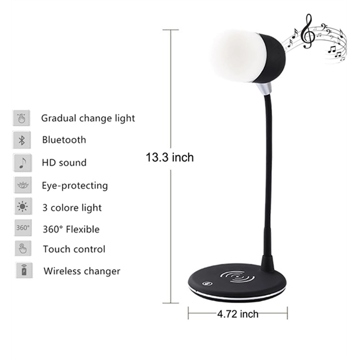 LED Desk Lamp Wth Wireless Charger And Speaker 6