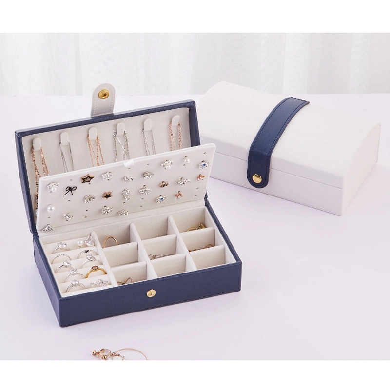 Custom PU Portable Travel Jewelry Organizer Storage Box 14