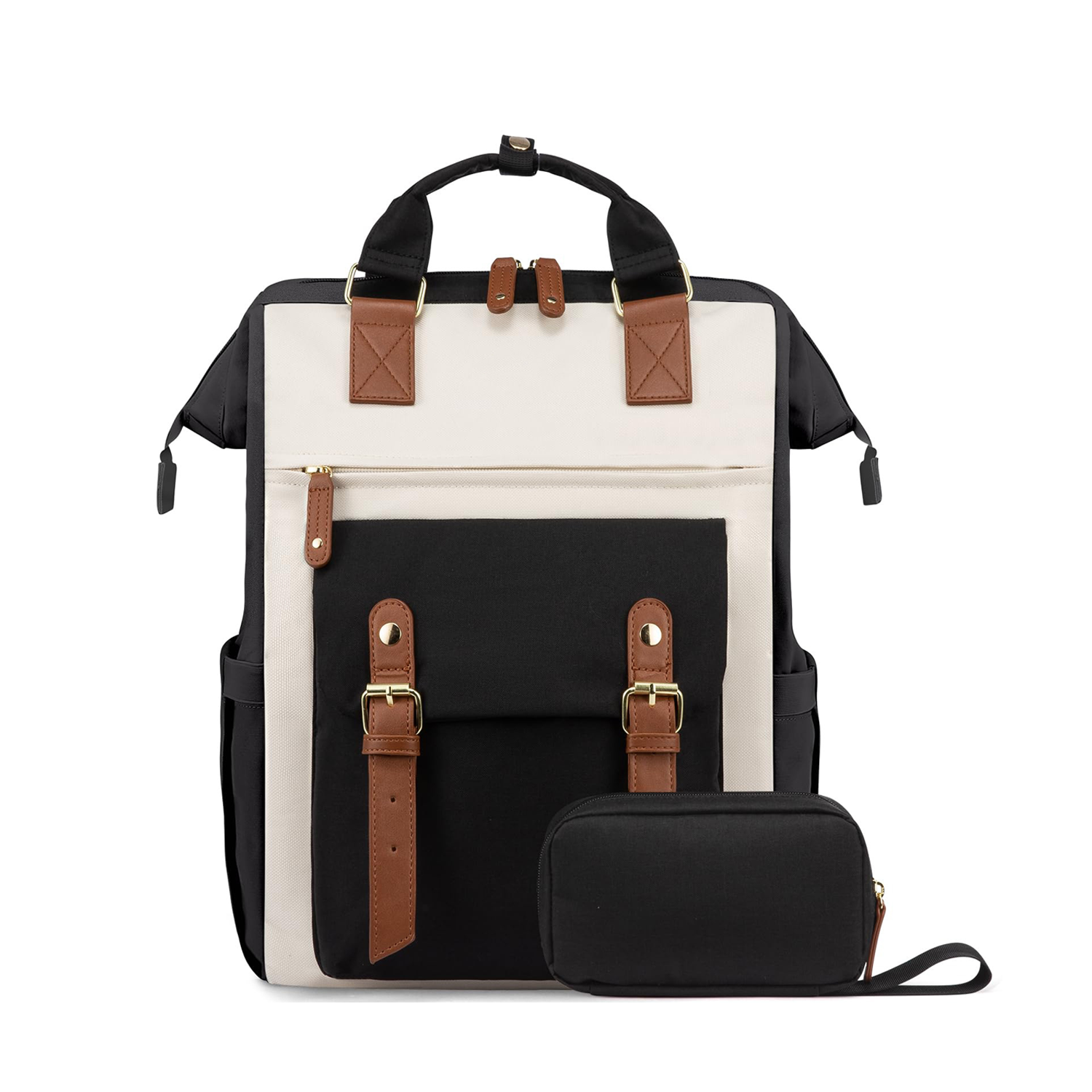 Large Capacity Polyester Laptop Backpack w/ Pouch 12