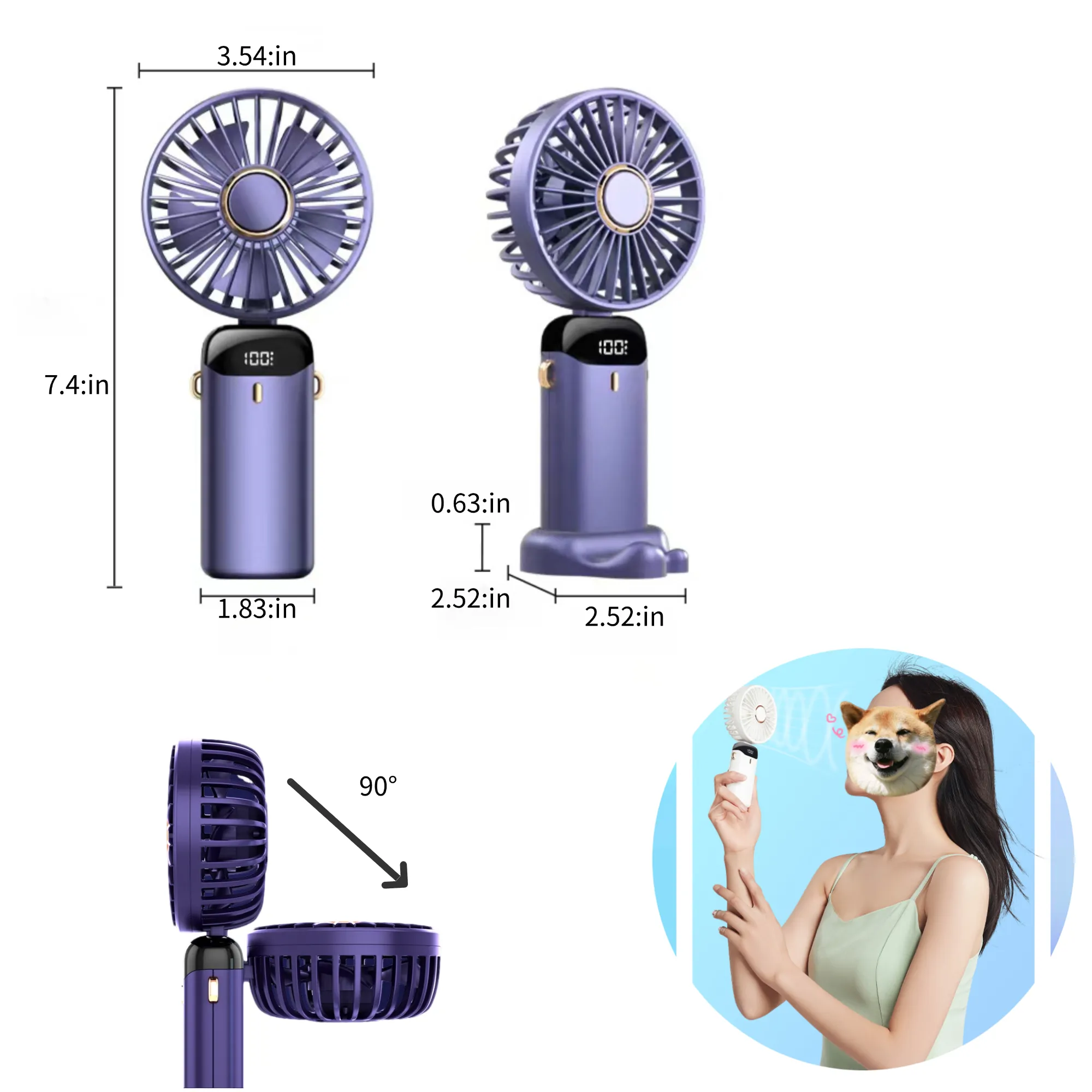 Portable Handheld Multi - functional Type - C Mini Fan 2