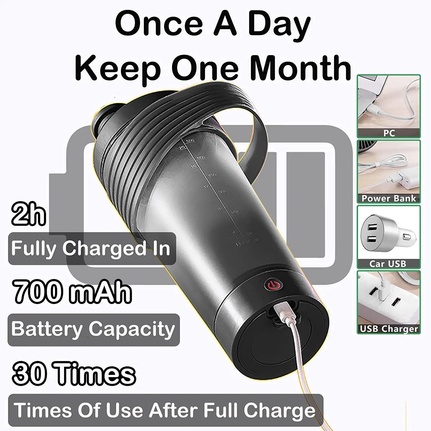 28oz Electric Shaker Bottle With Slicone Handle 2