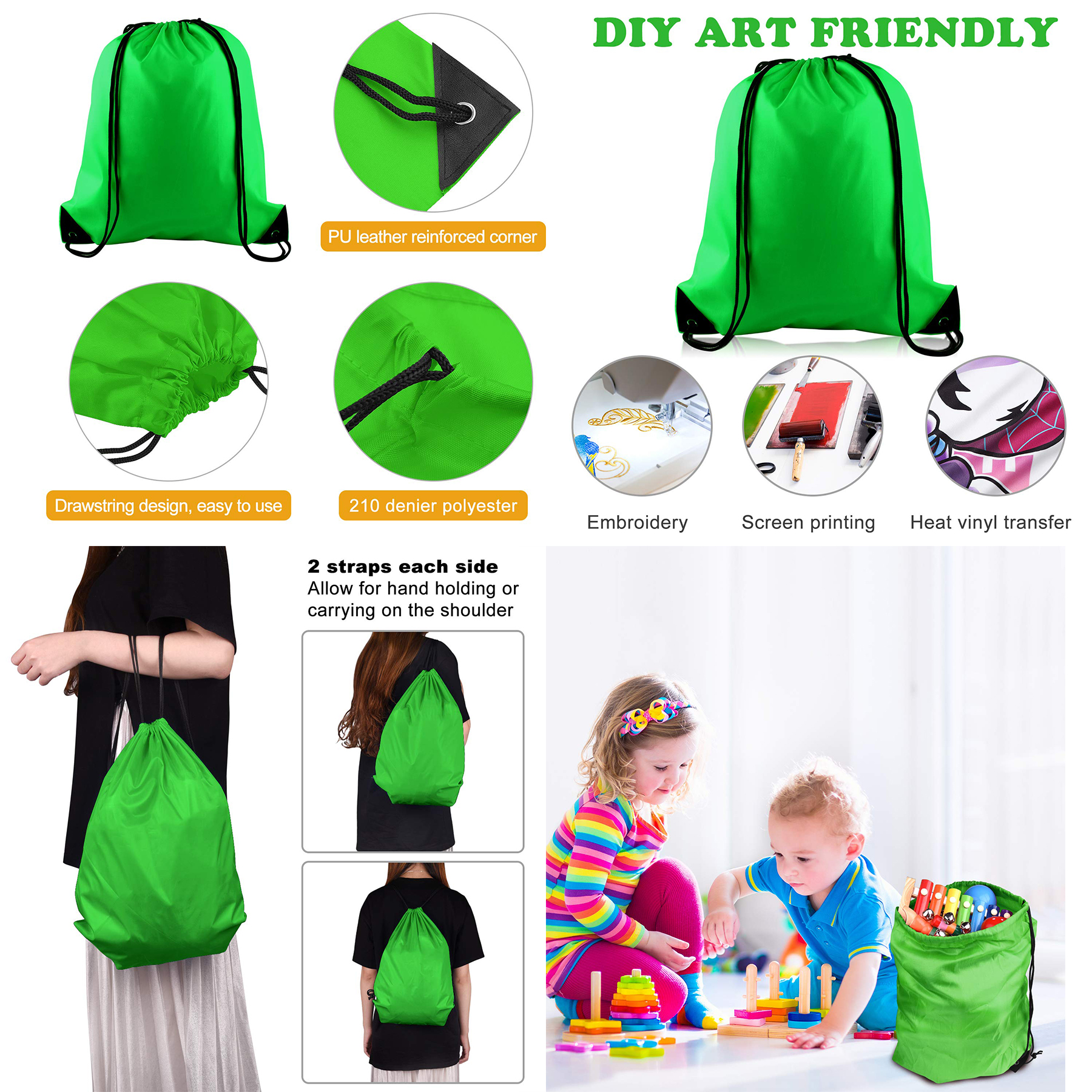 Drawstring Backpack Bags 2