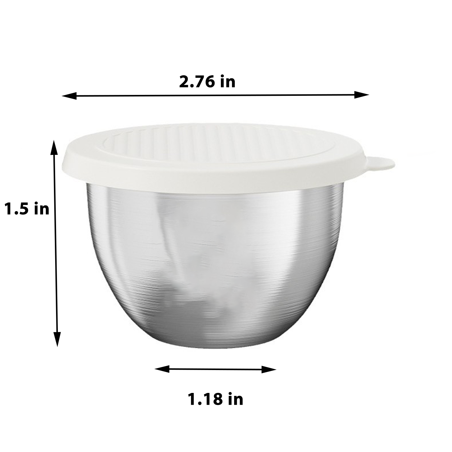 2.4 oz Stainless Steel Round Sauce Container 5