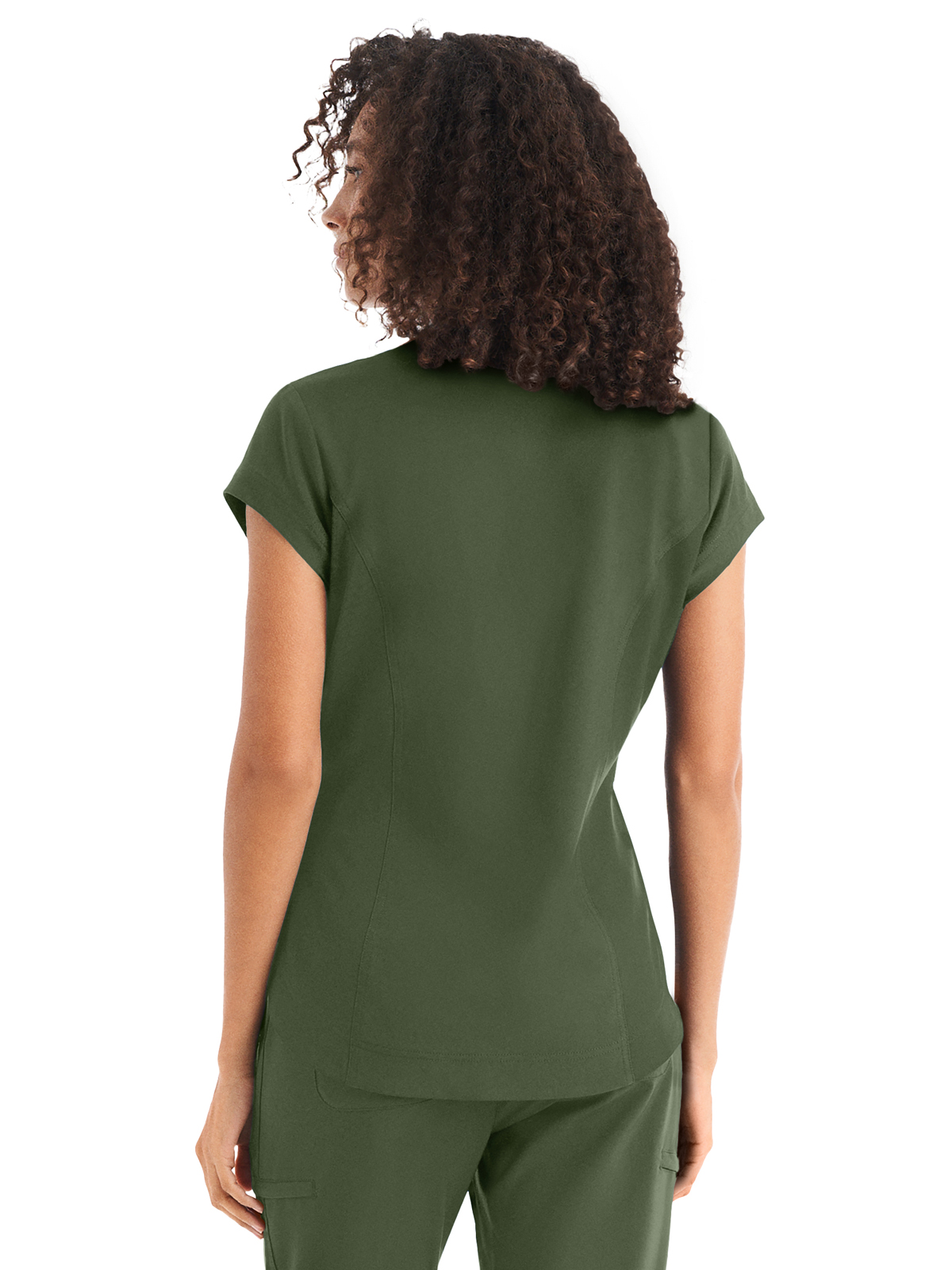 White Cross - CRFT - Women's One-Pocket V-Neck Top 10
