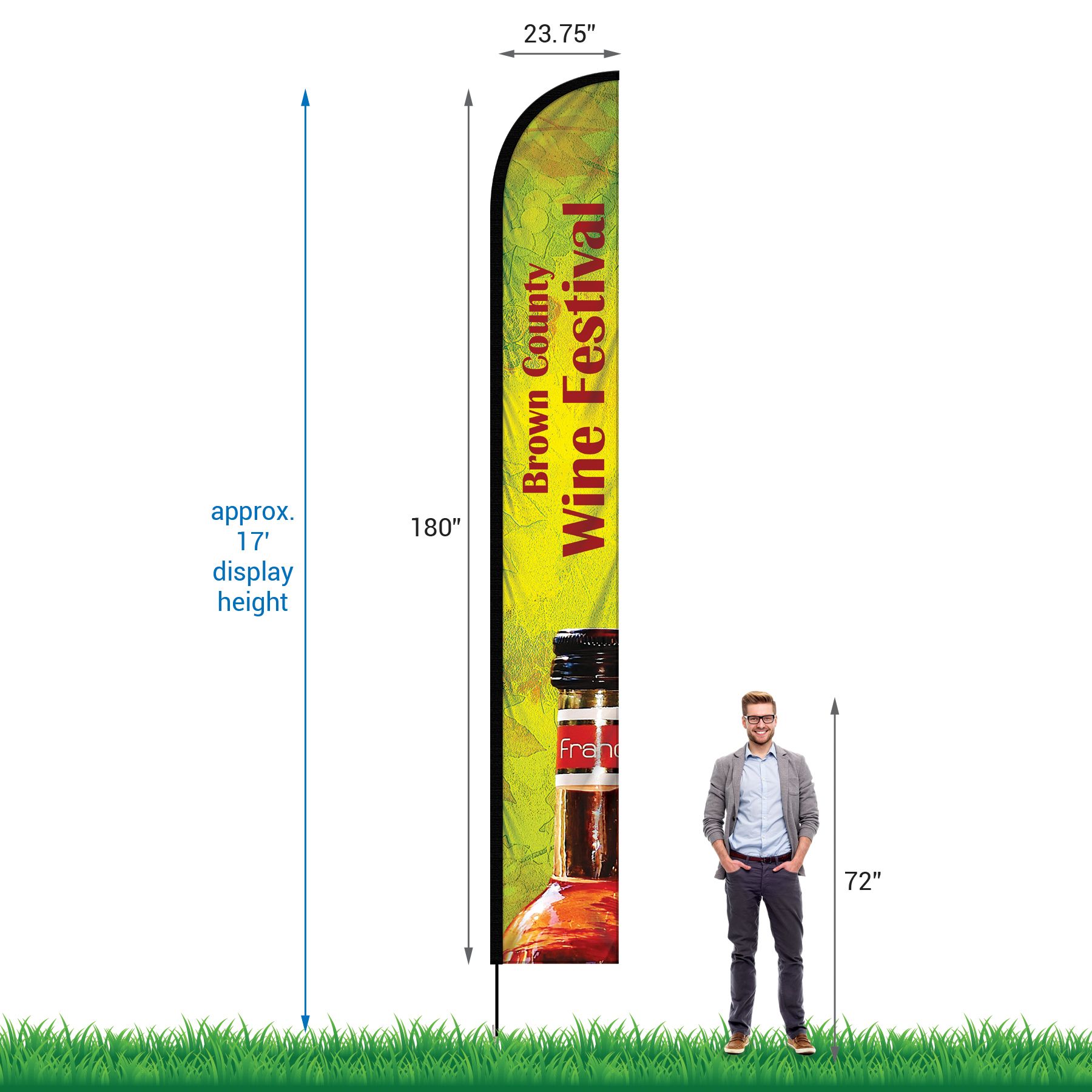 15' Double Sided Custom Portable Half Drop Banners 2