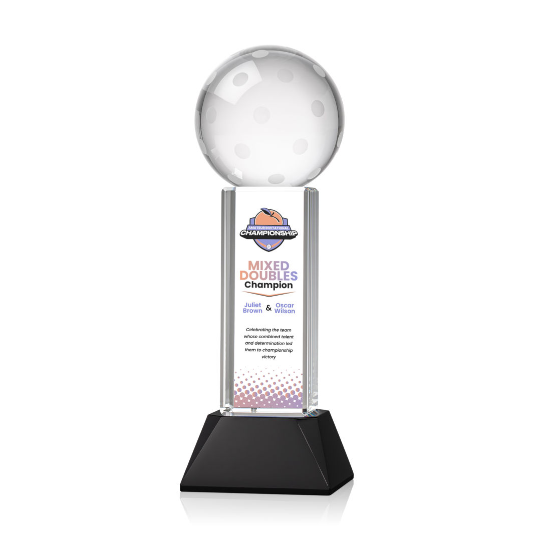 Pickleball VividPrint™ Award on Stowe Base - Black 5