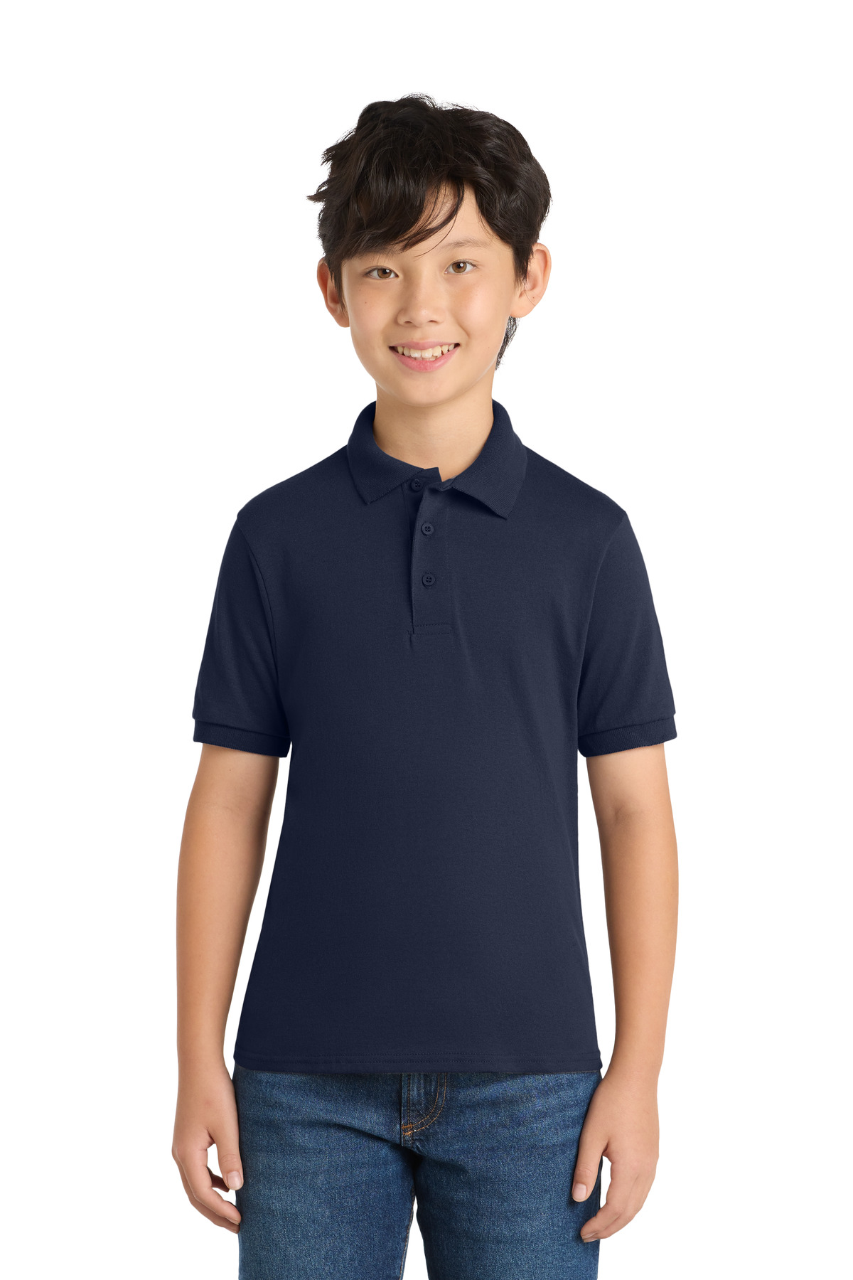 Port & Co Youth Core Blend Jersey Knit Polo. KP55Y 17