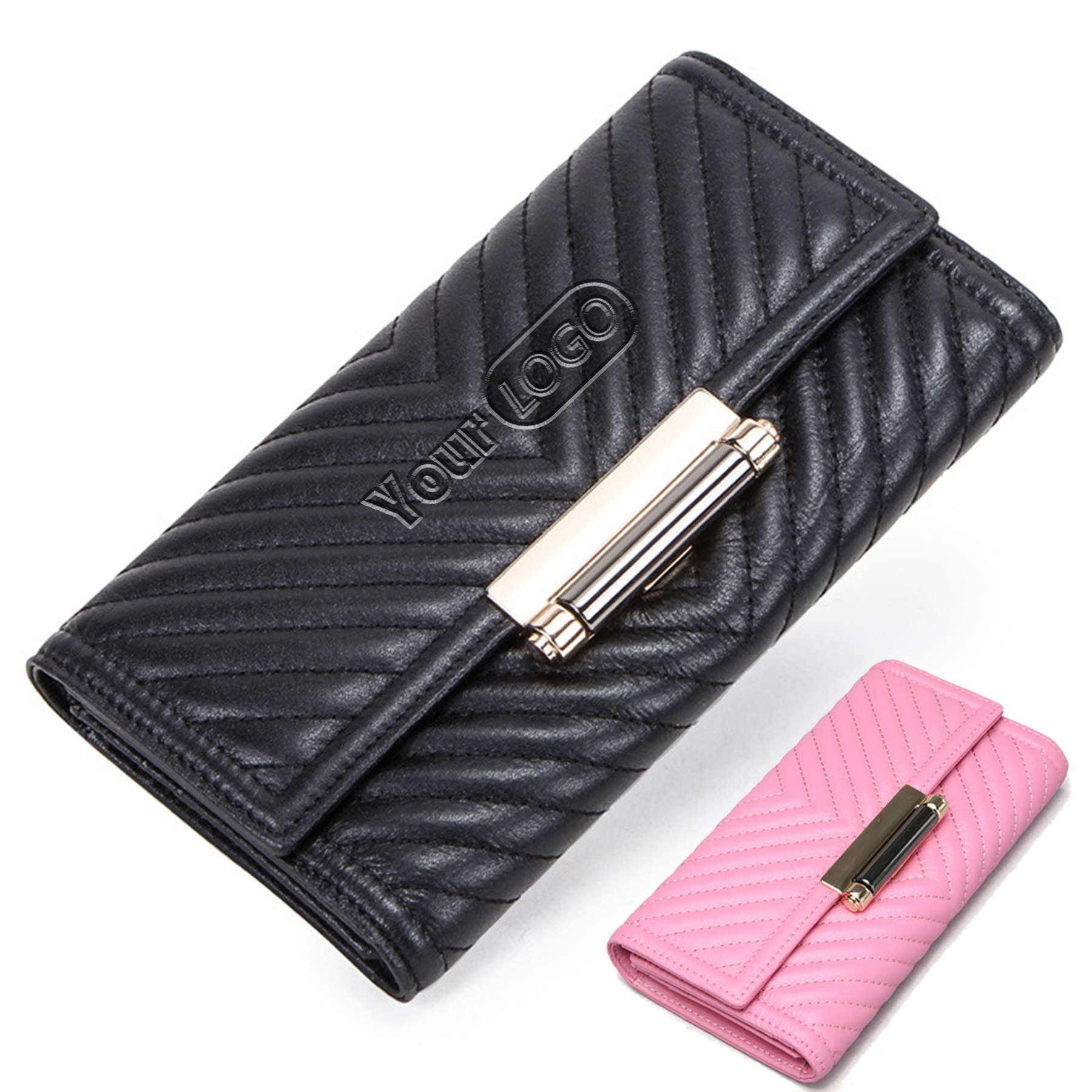 Leather Embroidered Multifunctional Waterproof Wallet Women 2