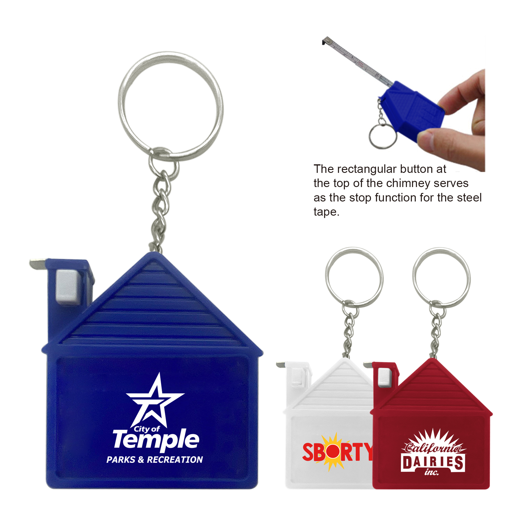 3' House Tape Measure w/Key Ring 5