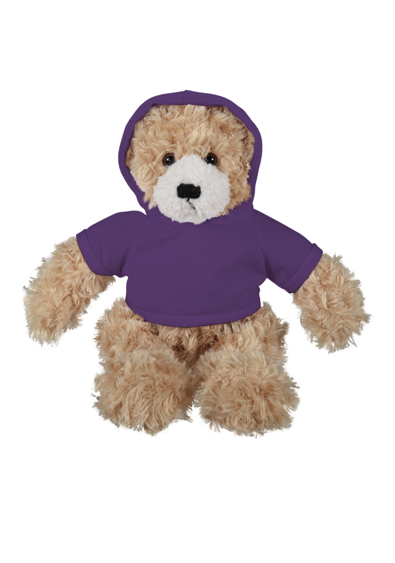 soft plush Beige Brandon Bear  with hoodie 4
