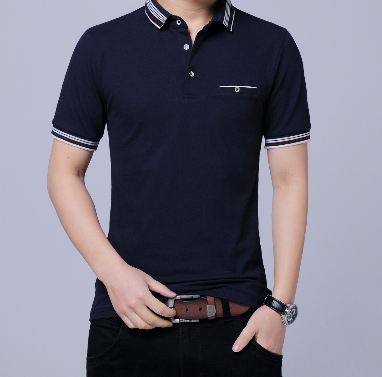 Classic Color Blocked Polo Shirt 4