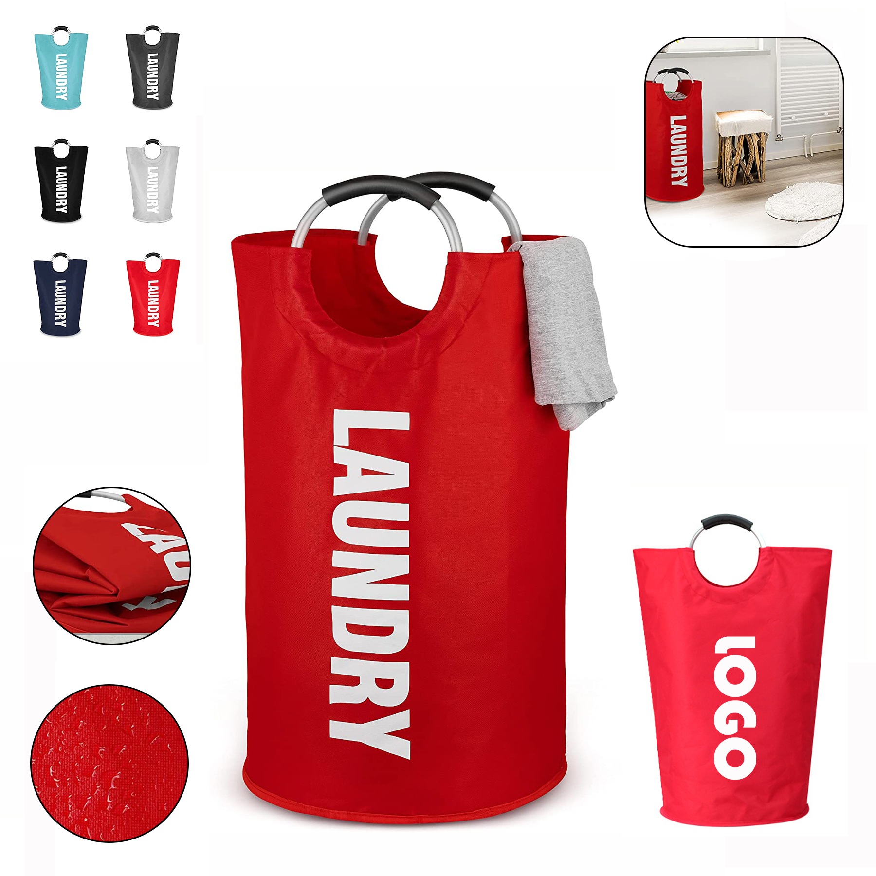 82 L Foldable Clothes Laundry Basket Bag 3