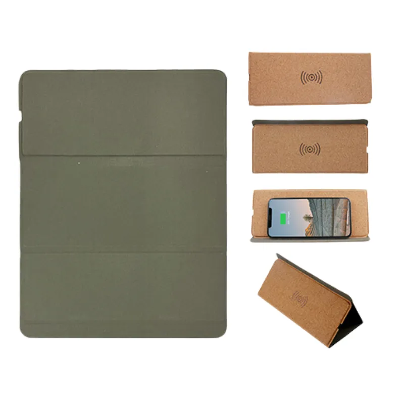Eco-friendly Cork mouse pad with wireless charger foldable 8