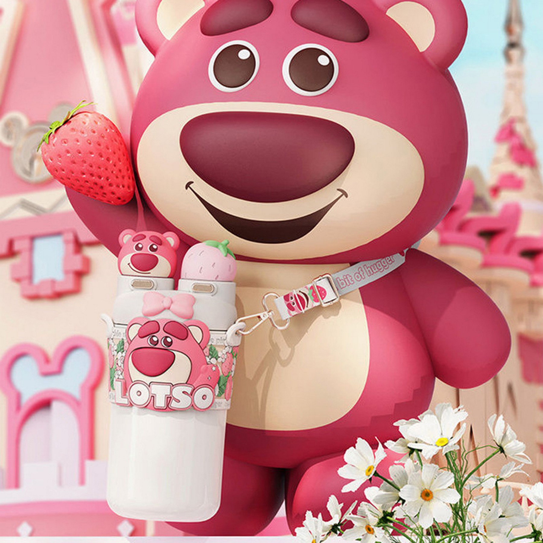 Children Strawberry Bear Thermos Cup 3