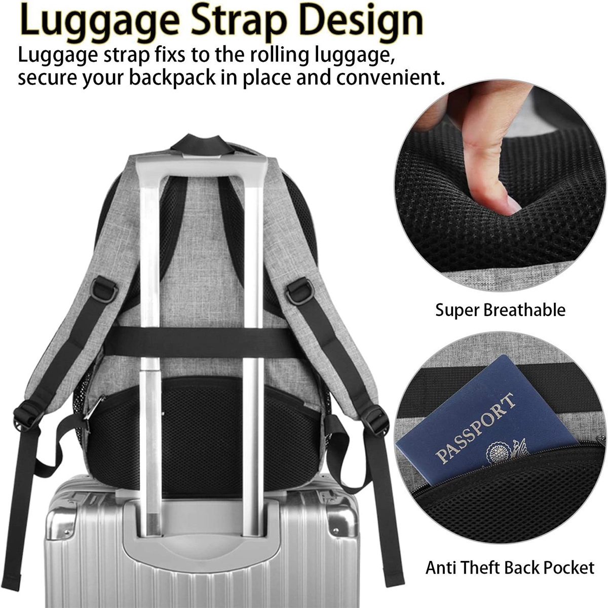 17 Inch Large Business Travel Laptop Backpack 8