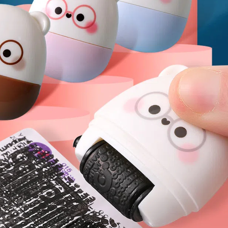 Cute Privacy Protection Stamp Roller With Metal Cutter Security 2