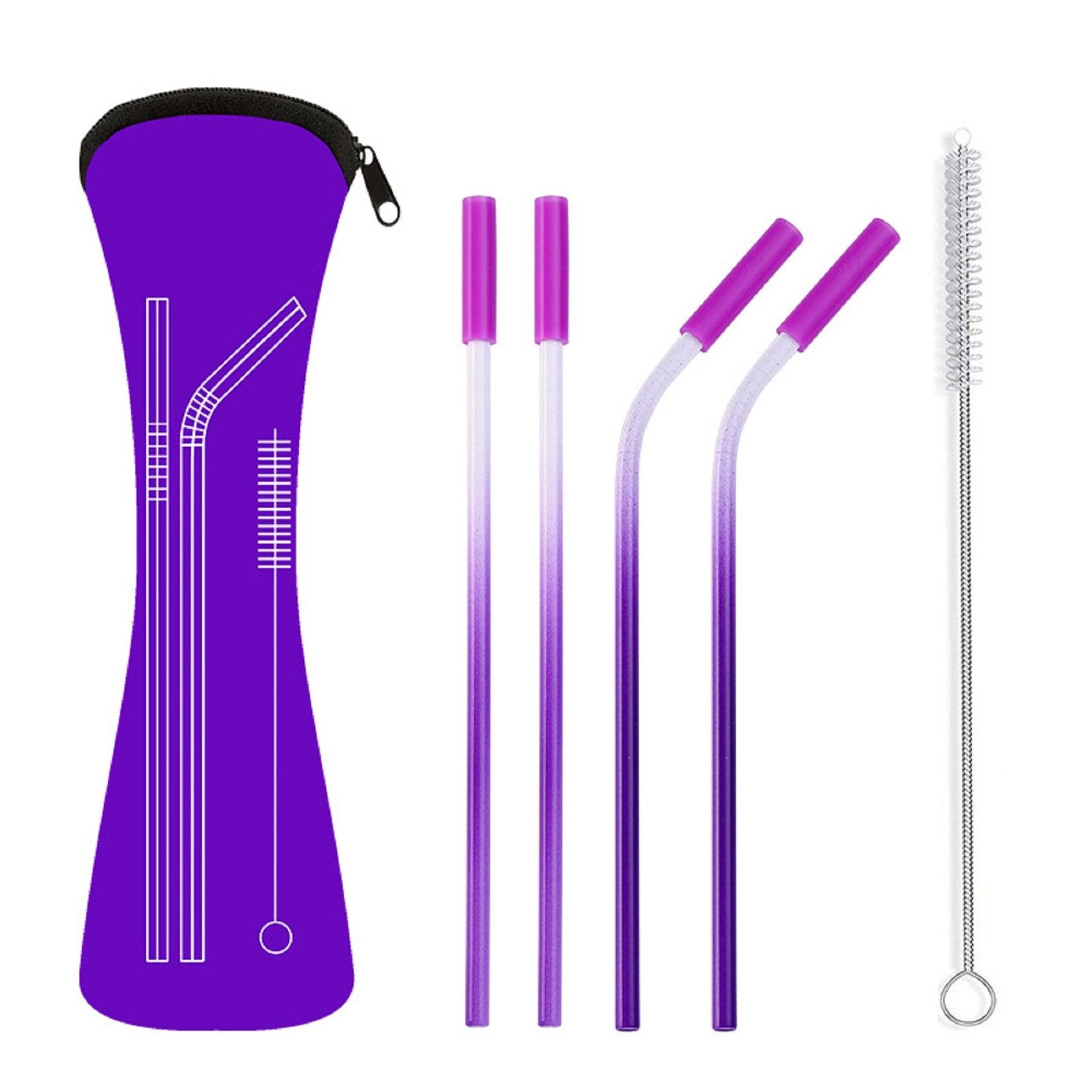 18/8 Stainless Steel Straw with Cleaner in Neoprene Bag 2