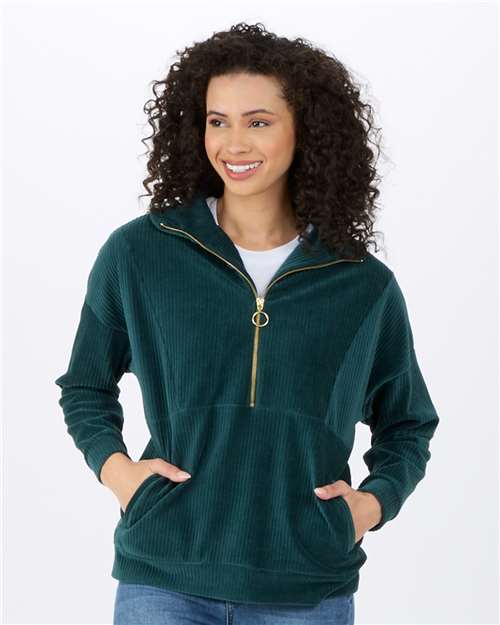 Women's Manchester Corded Quarter-Zip Pullover - BW5203 7