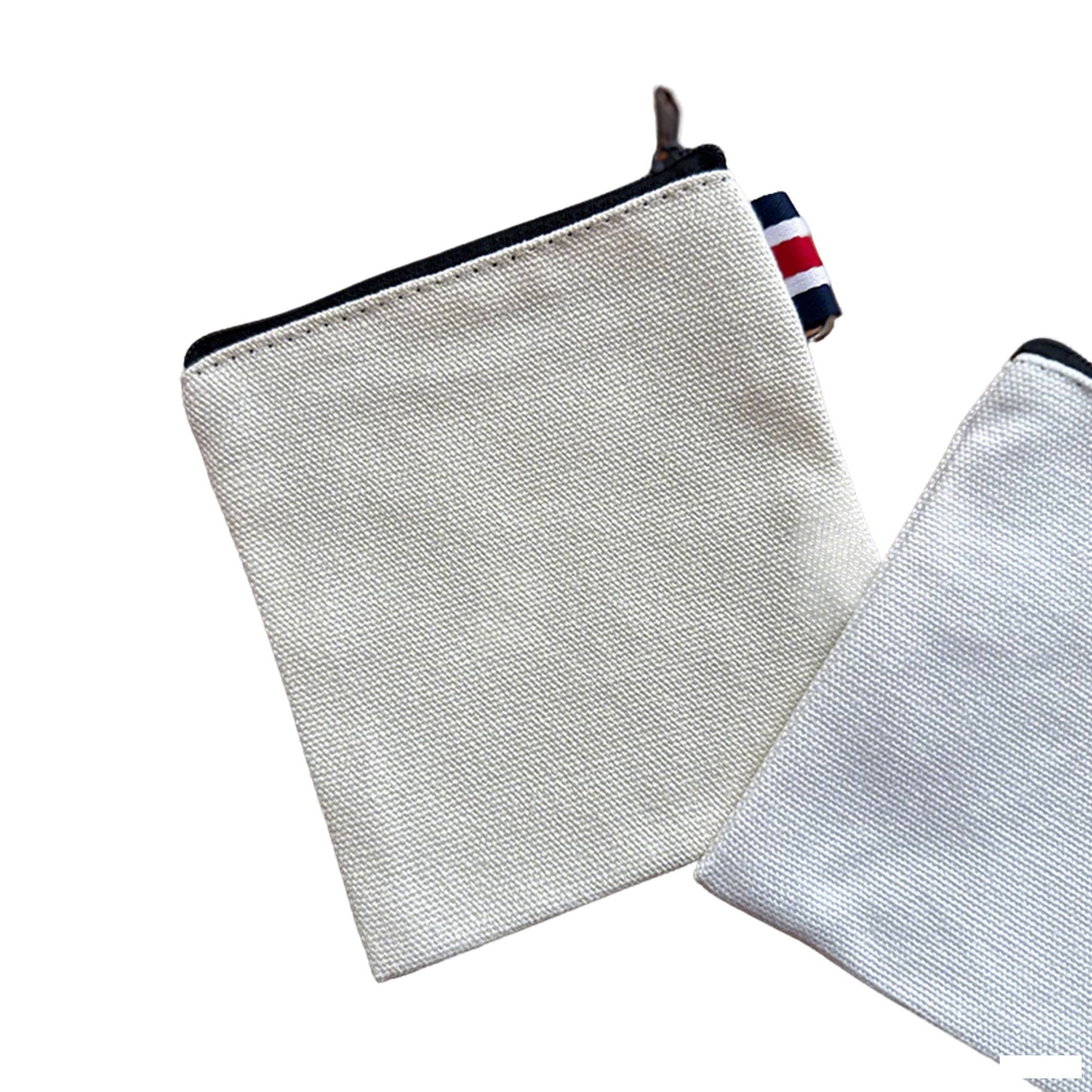 Canvas Zipper Pouch With Metal Ring Square 4.3" Size 4