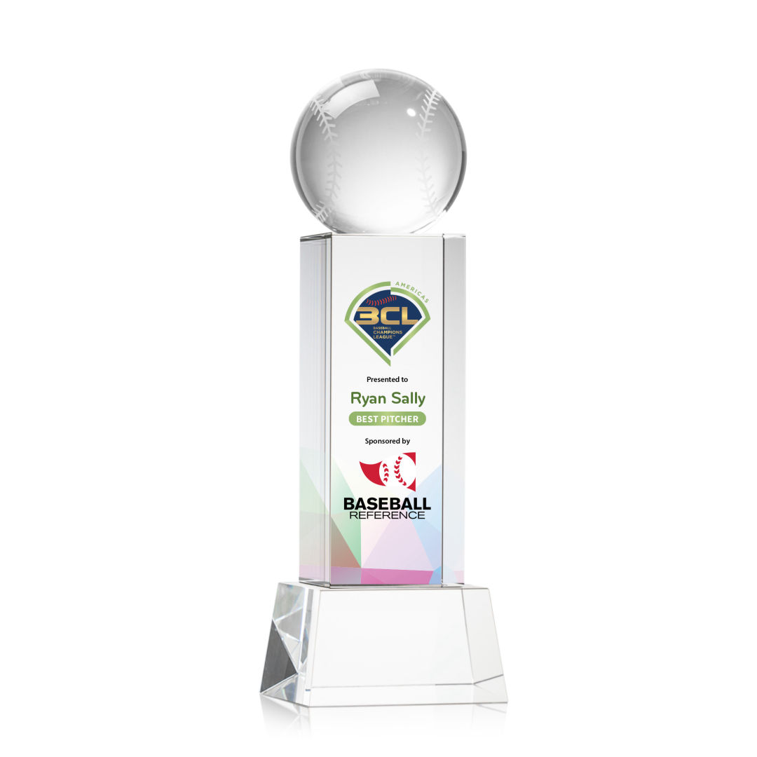 Baseball VividPrint™ Award on Belcroft - Clear 4
