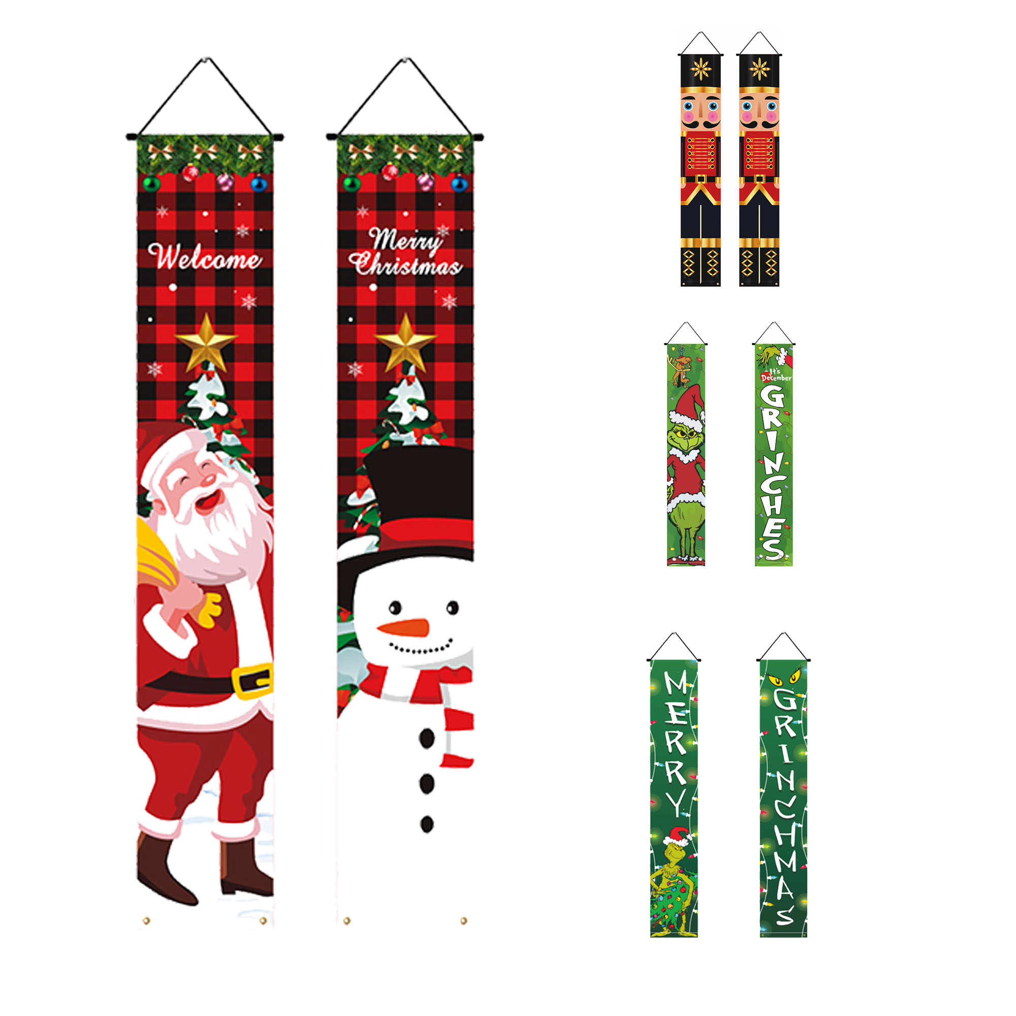 Festive Christmas Background Cloth Door Curtain & Couplets 5