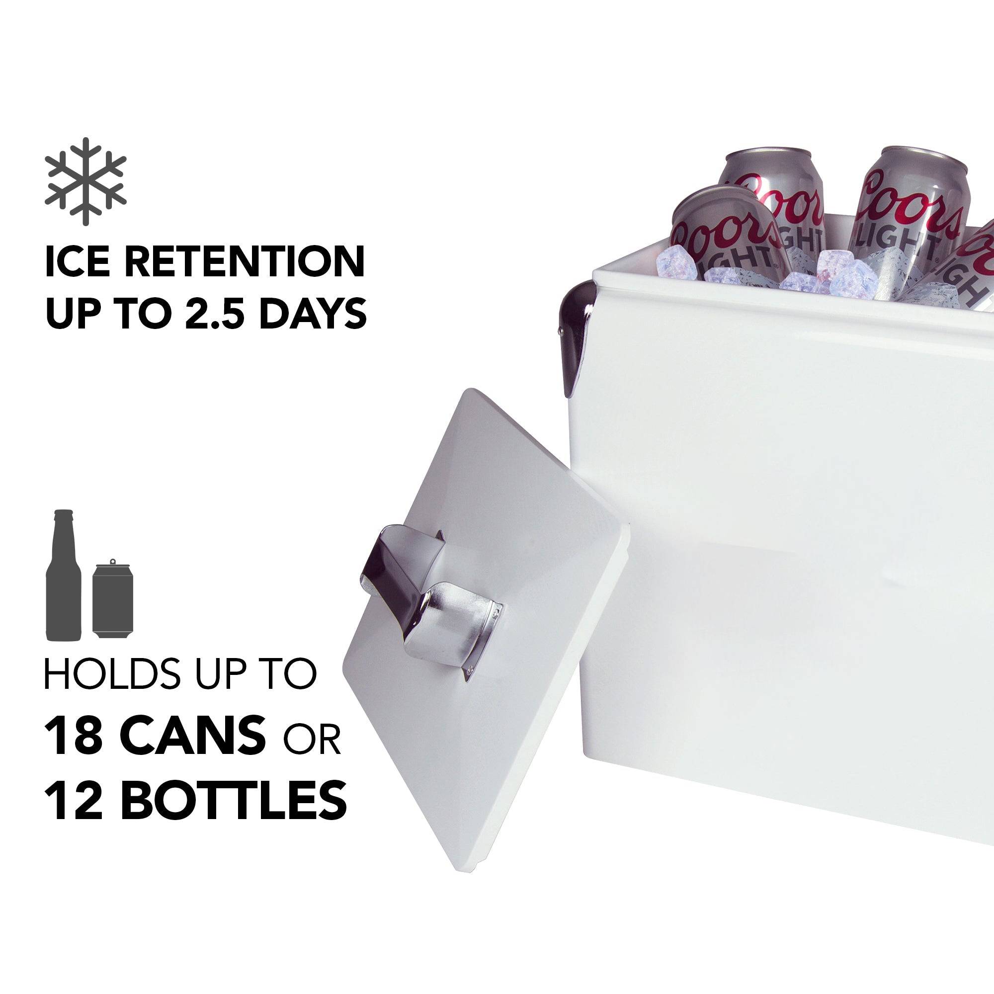 Light Retro Ice Chest Cooler with Bottle Opener 13L 2