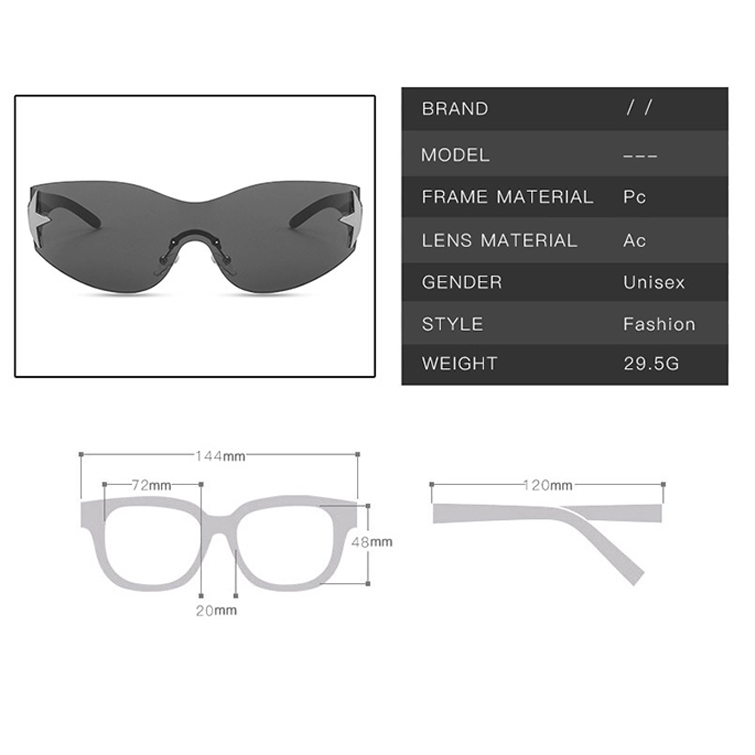 Rimless Pentagram Sunglasses 7