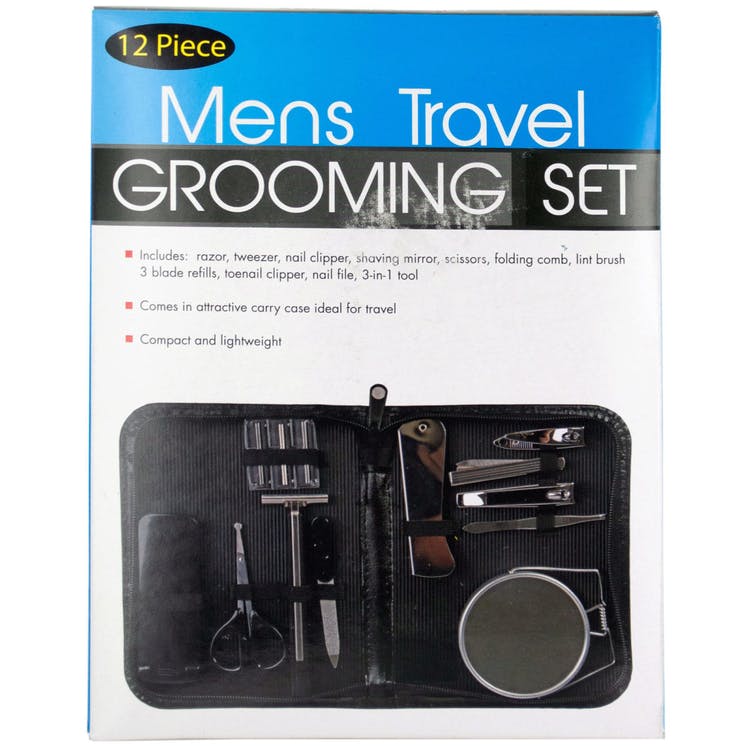 Men's Travel Grooming Sets - Black 12-Piece 1