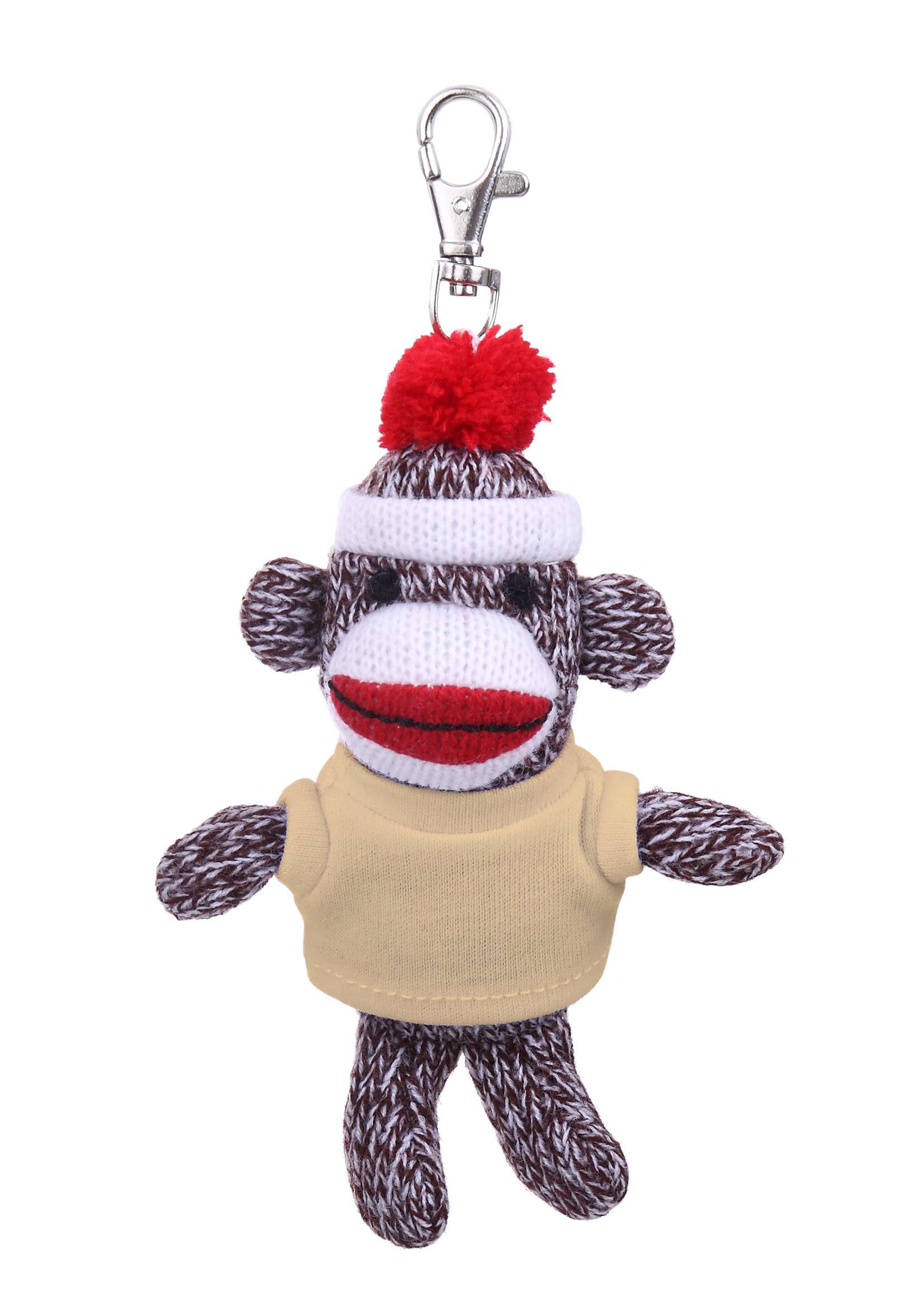 Plush Original Sock Monkey Keychain with Tee 2