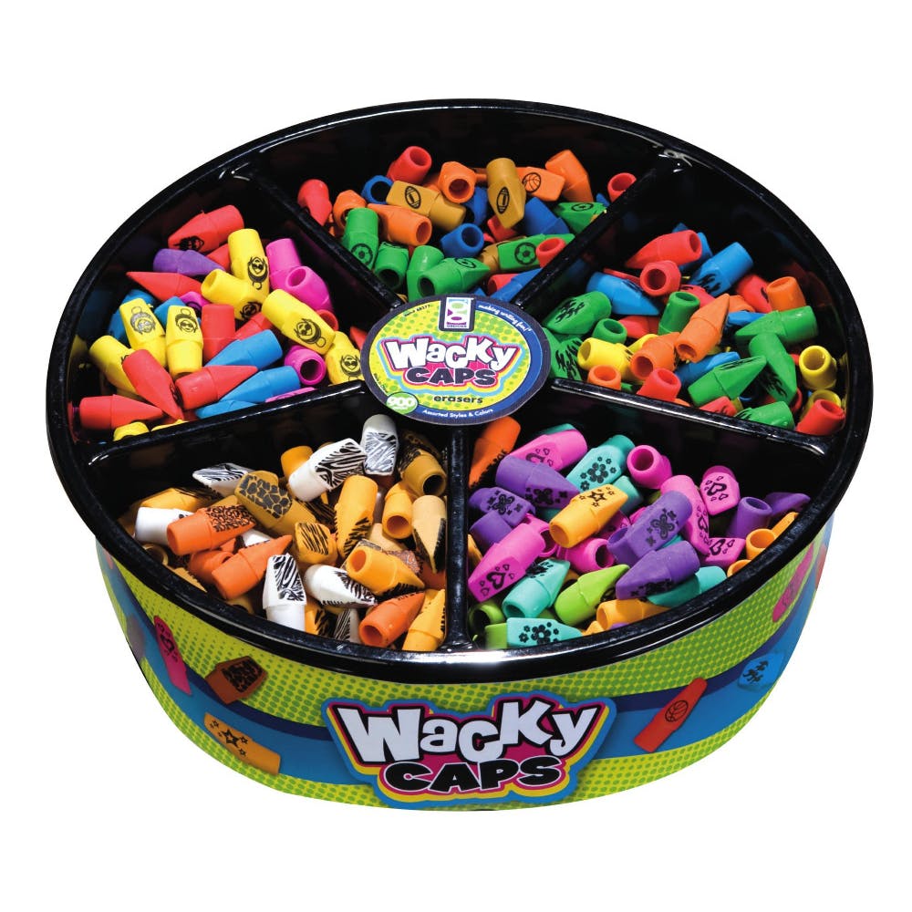 Pencil Top Erasers - 900 Count Fun Designs 2