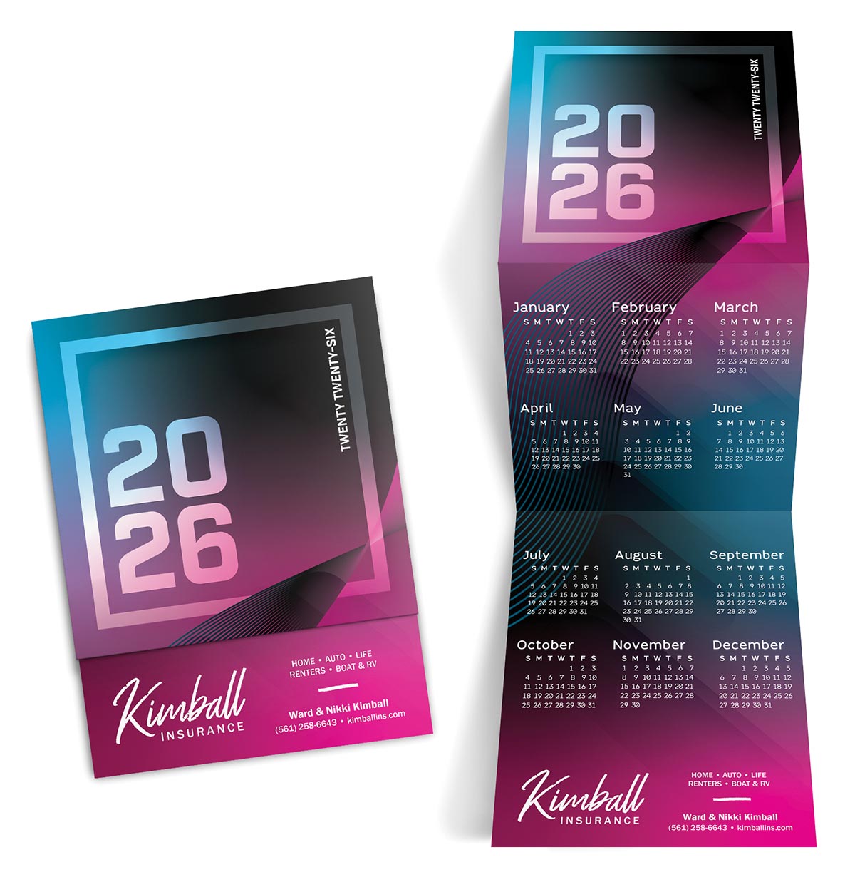 Color Blocks Trifold Calendar 1