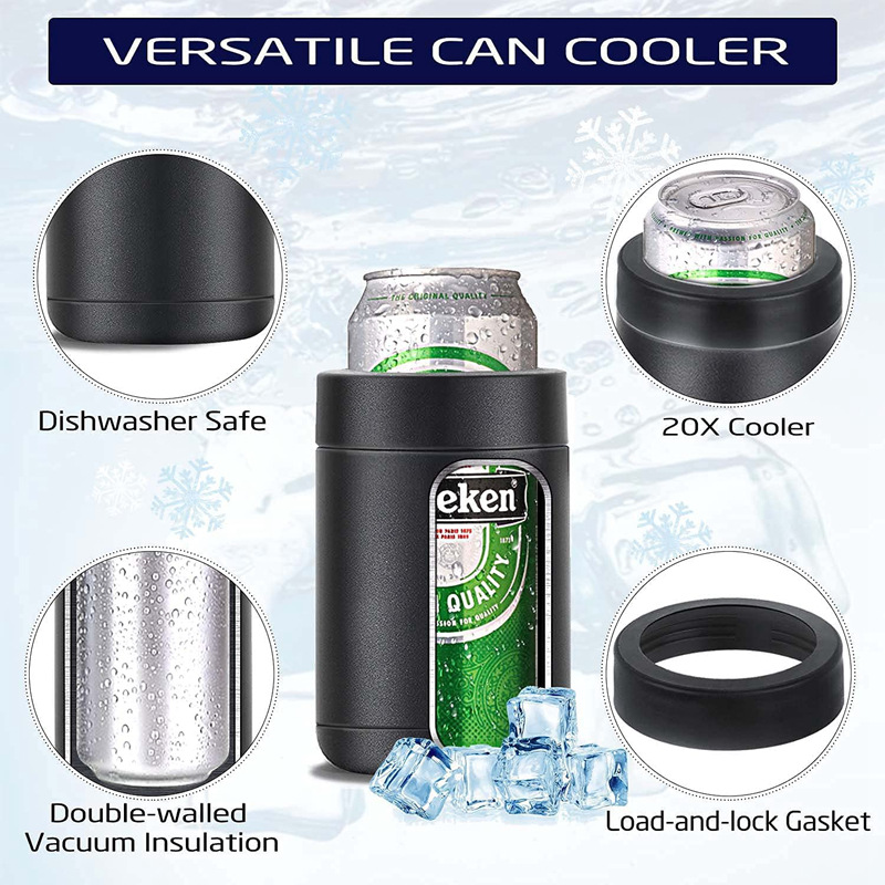 Custom 12OZ Double Walled Stainless Beer Holder, custom koozie with logo imprint 8