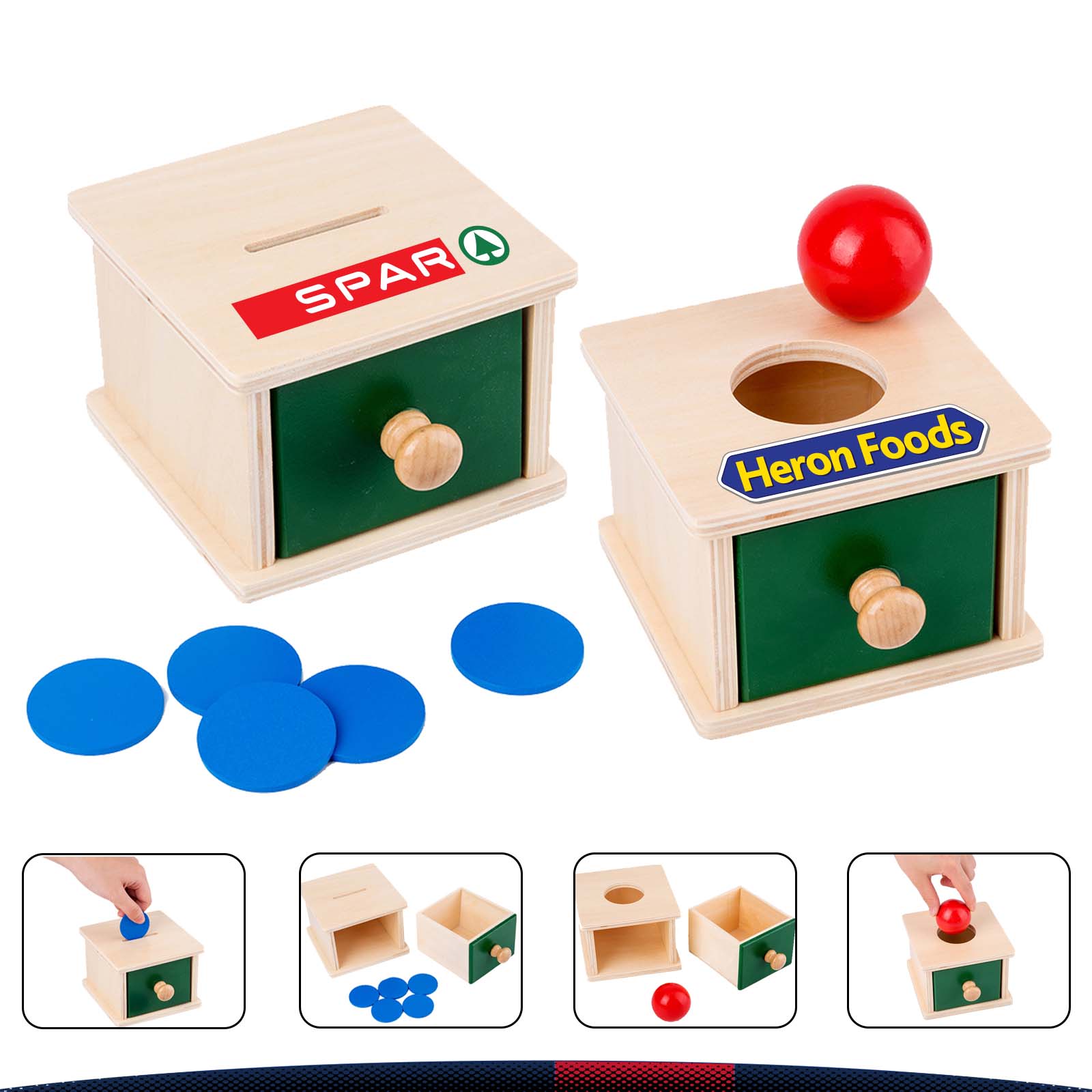 Wooden Ball Coin Box 4