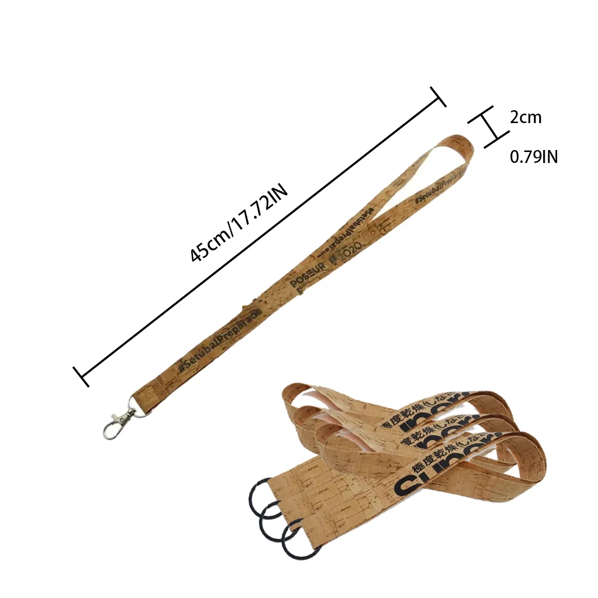 Eco Cork Lanyard With Metal Swivel Hook For ID Badges 5