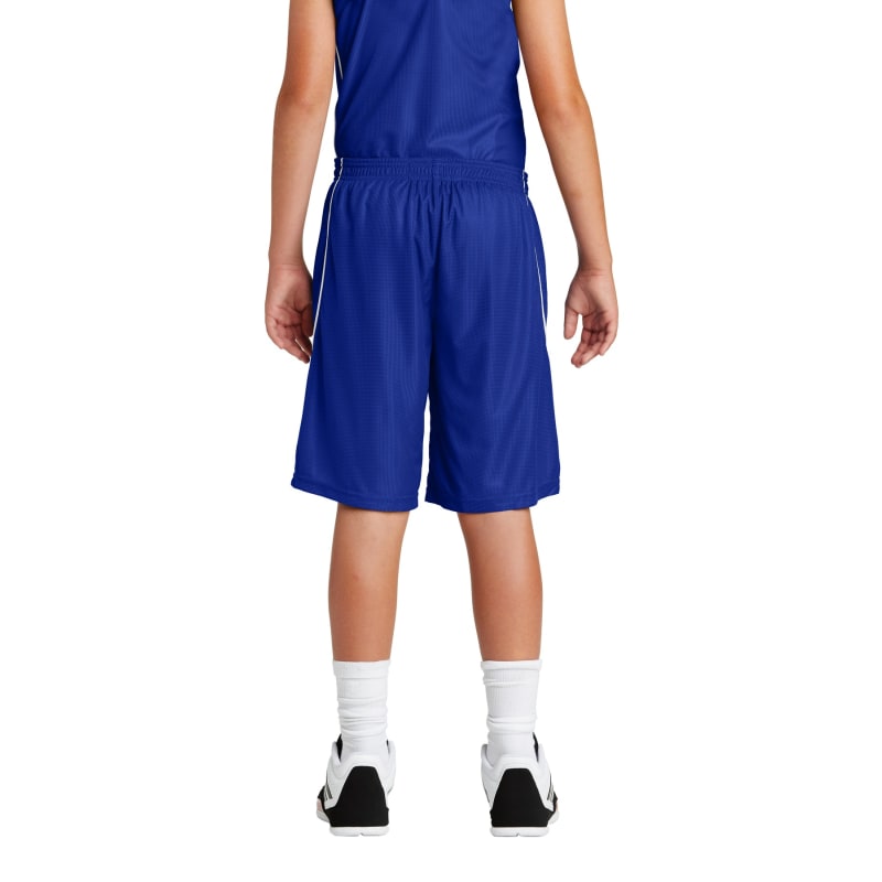 Sport-Tek Youth PosiCharge Mesh Reversible Spliced Short. 15