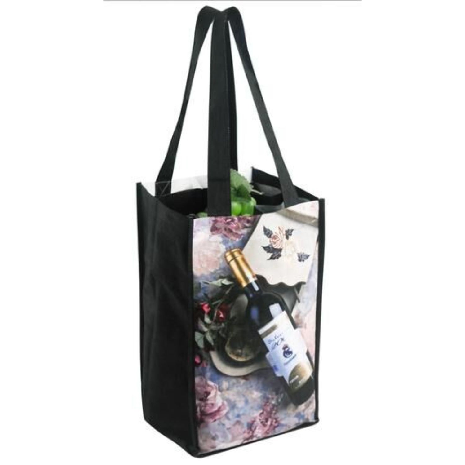 Full Color Grocery Tote Bag with 3.5" Gusset (7" x 12" x 3.5") 2