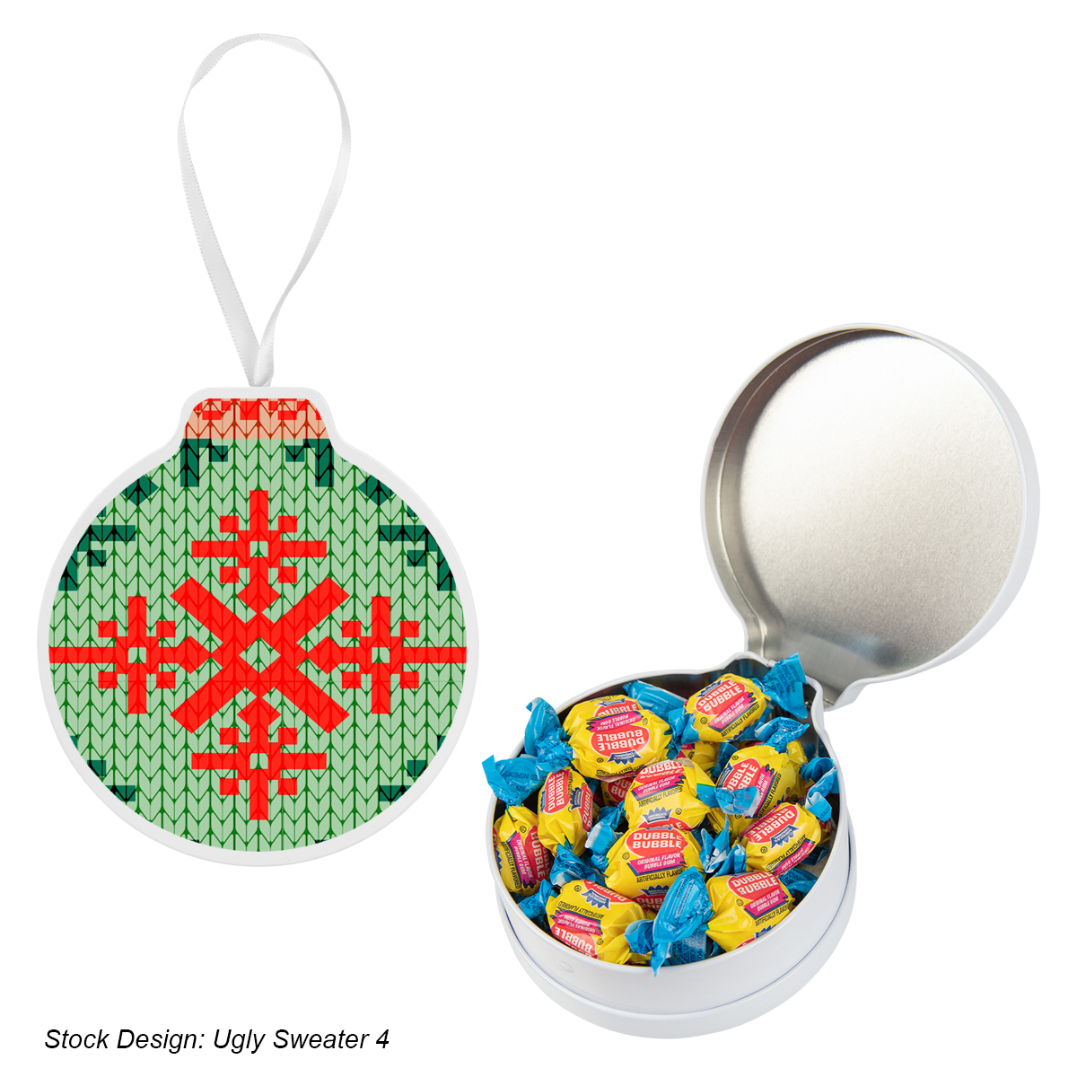 FULL COLOR ORNAMENT TIN WITH CANDY 7