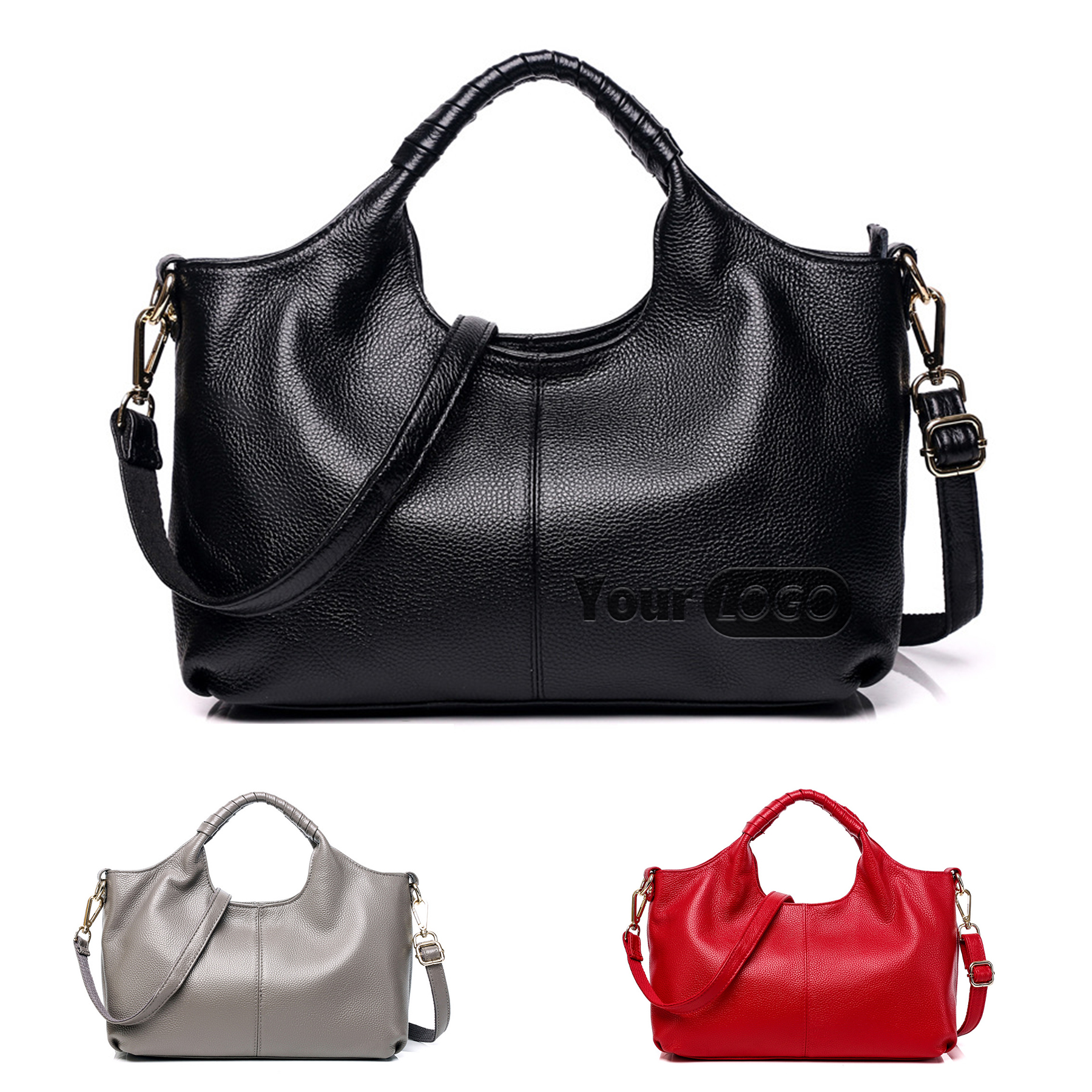 Leather Handle Satchel Shoulder Bag 2