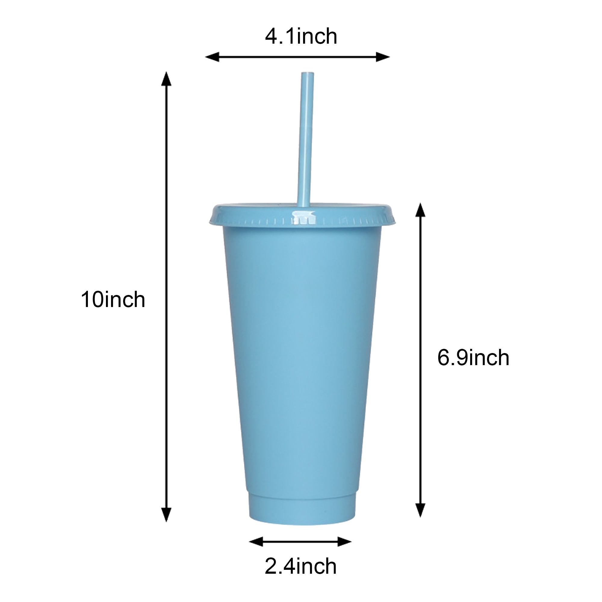 Plastic Straw Cup with Flat Lid 2