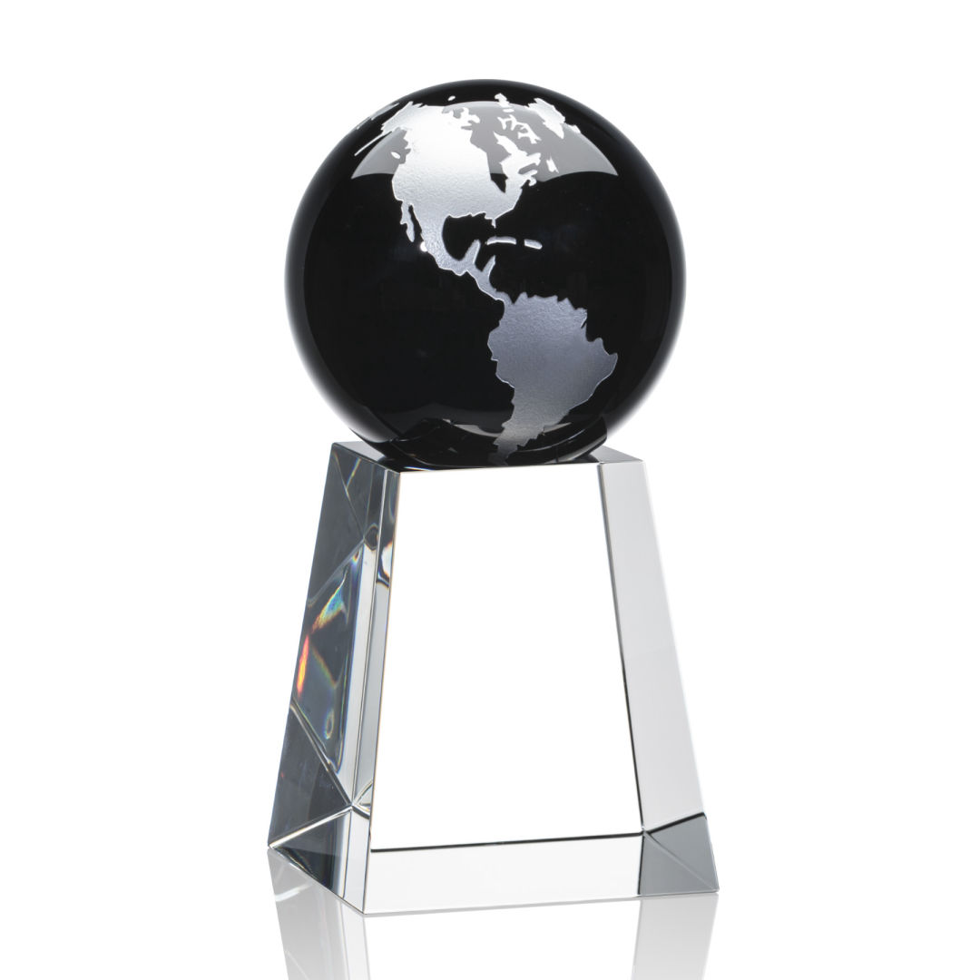 Heathcote Globe Award - Black/Silver, custom award with logo imprint 2